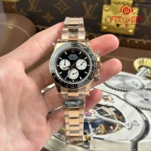 Rolex Cosmograph Daytona Le Mans 126525LN Rose Gold Black Dial Best Replica Gained Weight 198g QF 40mm (Free Sprung)