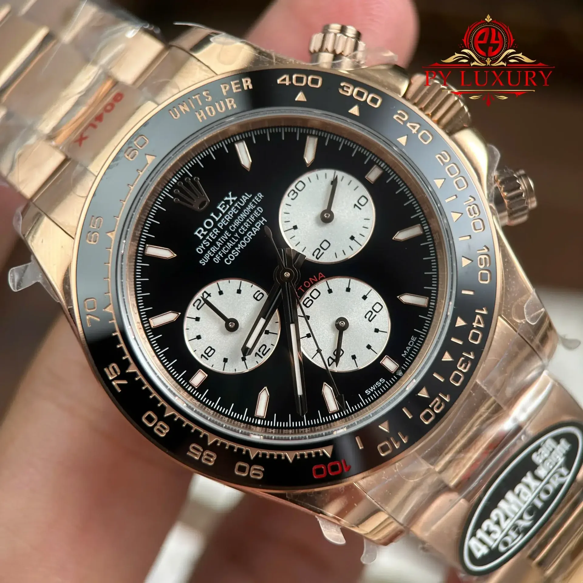 Rolex Cosmograph Daytona Le Mans 126525LN Rose Gold Black Dial Best Replica Gained Weight 198g QF 40mm (Free Sprung) - 图片 4