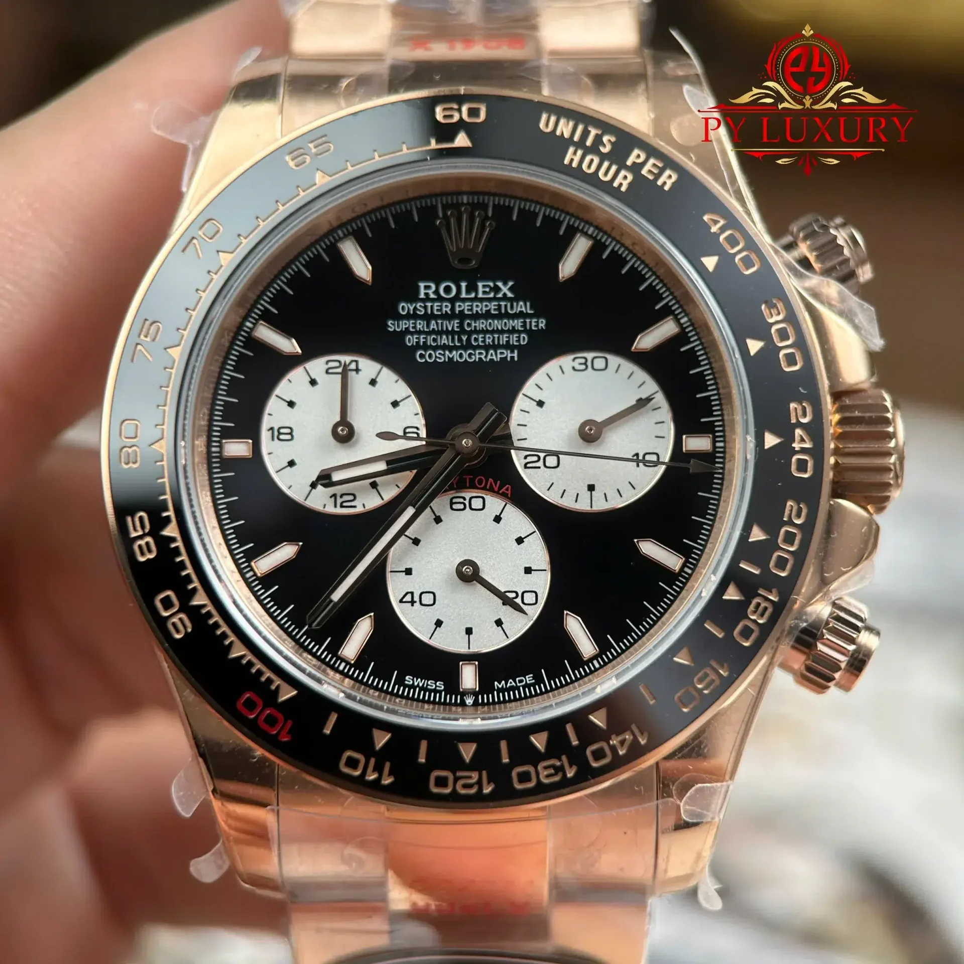 Rolex Cosmograph Daytona Le Mans 126525LN Rose Gold Black Dial Best Replica Gained Weight 198g QF 40mm (Free Sprung) - 图片 5