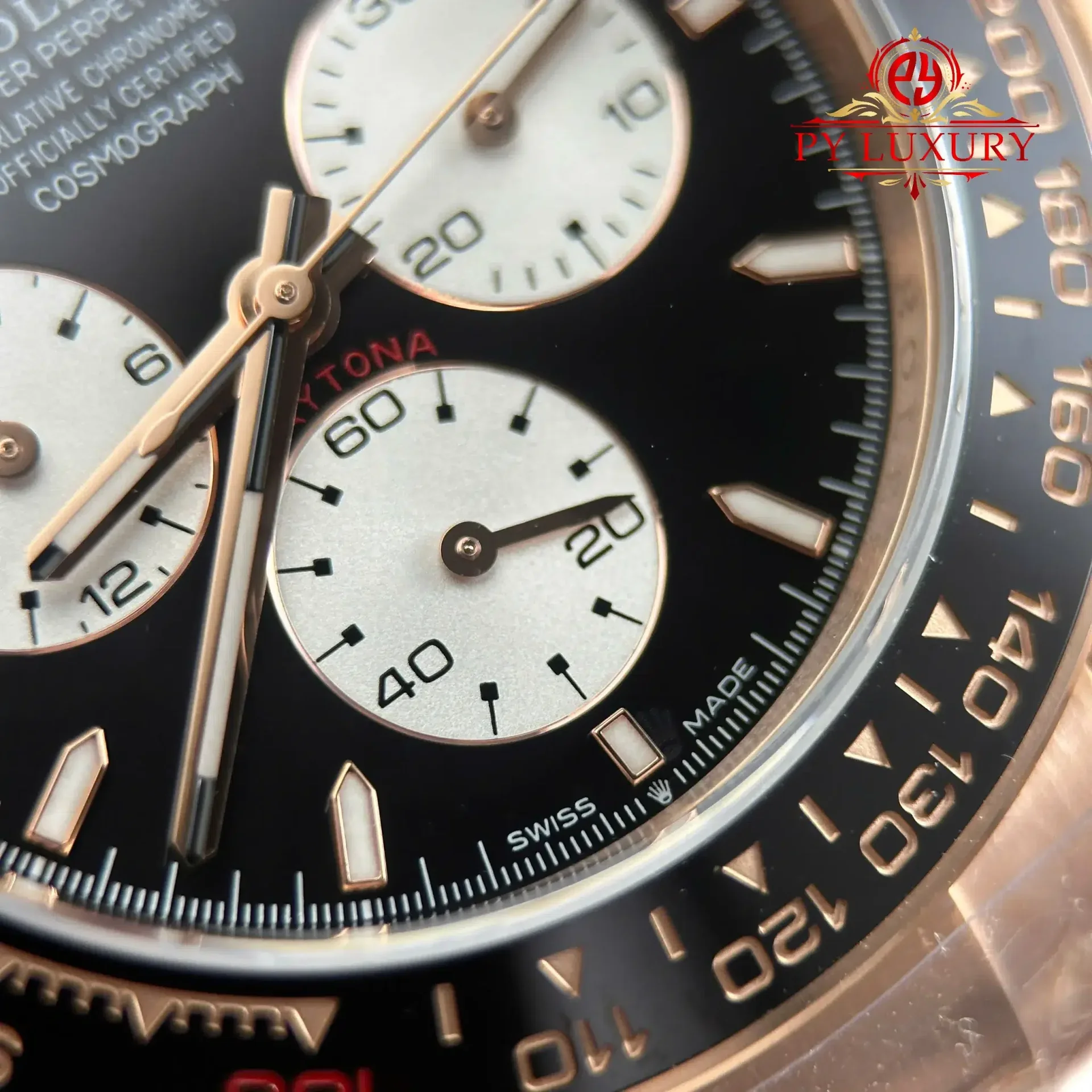Rolex Cosmograph Daytona Le Mans 126525LN Rose Gold Black Dial Best Replica Gained Weight 198g QF 40mm (Free Sprung) - 图片 7