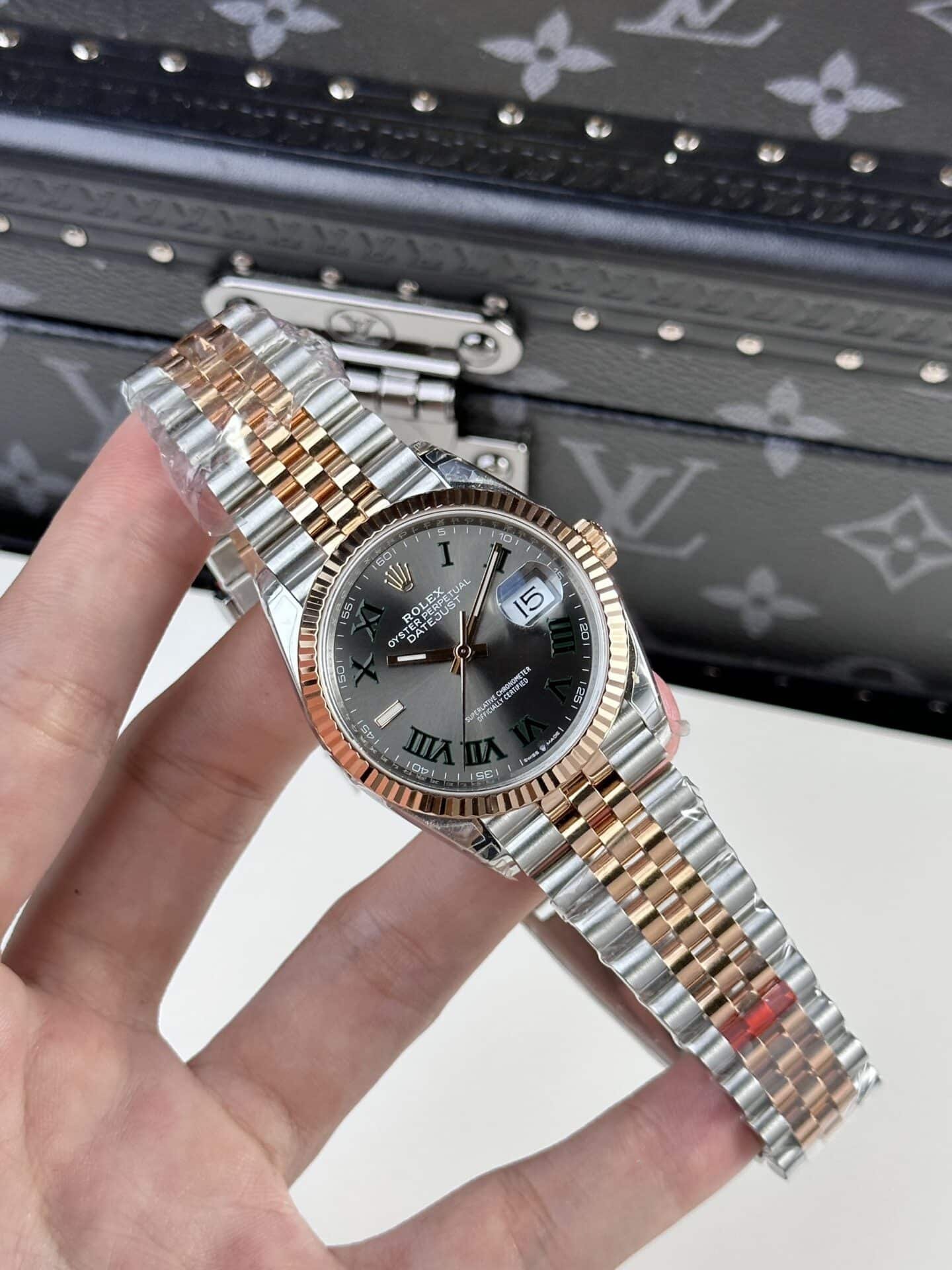Rolex Datejust Wimbledon Two Tone Rose Gold Jubilee Best Replica 36mm - 图片 2