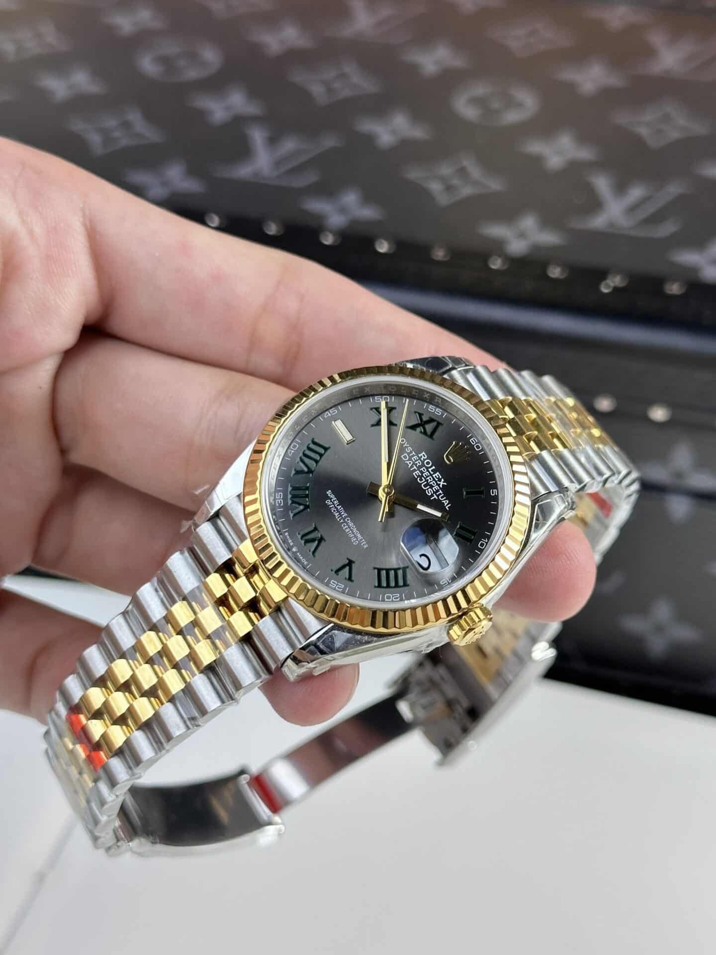 Rolex Datejust Wimbledon Two Tone Yellow Gold Jubilee Top Quality Replica 36mm - 图片 3