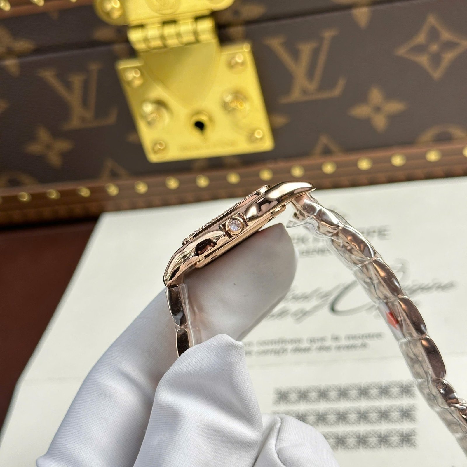 Cartier Panthère Medium Model Rose Gold White Dial Diamond Bezel Best Replica BVF 27mm x 36mm - 图片 7