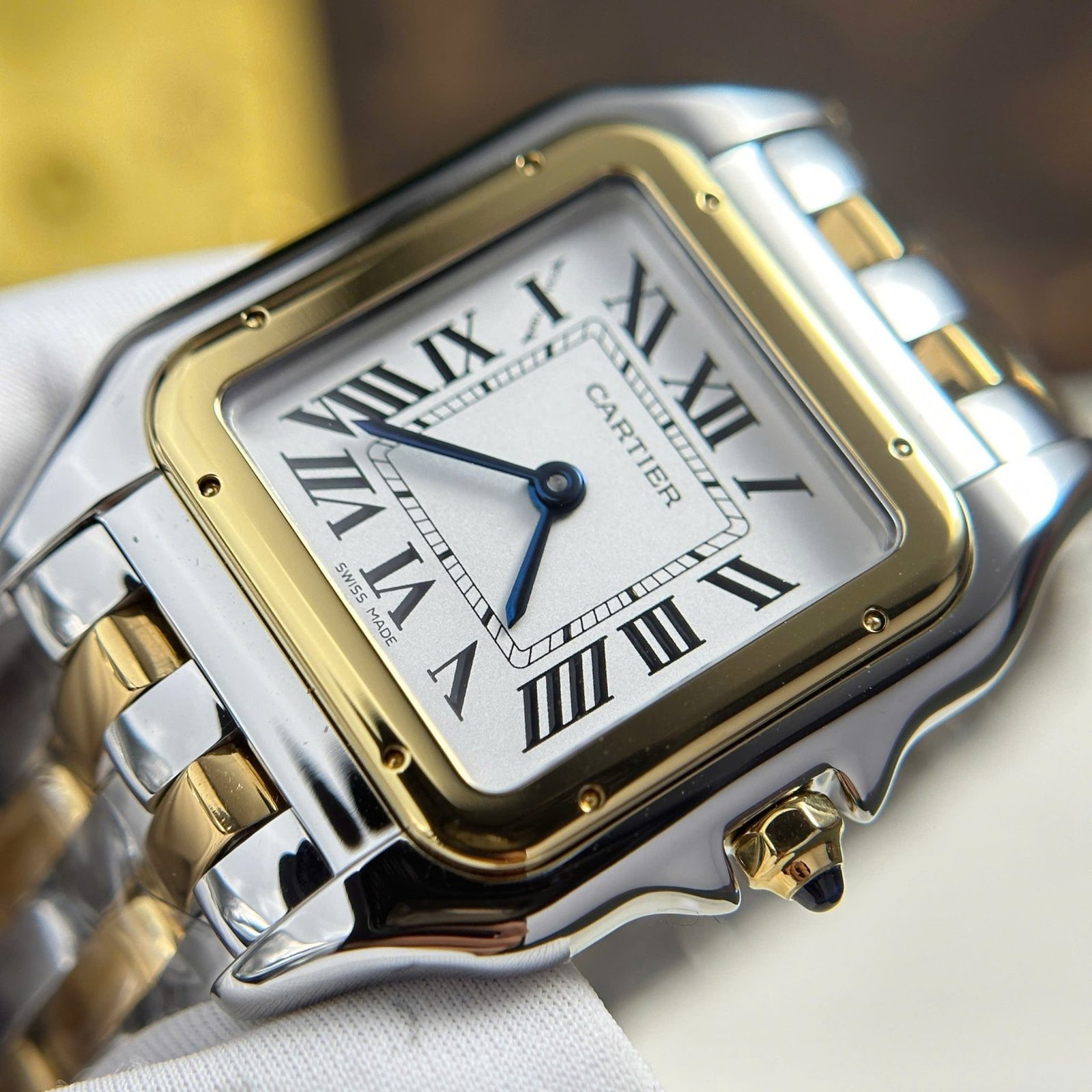 Cartier Panthère Medium Model Steel & Yellow White Dial Best Replica BVF 27mm x 36mm - 图片 5