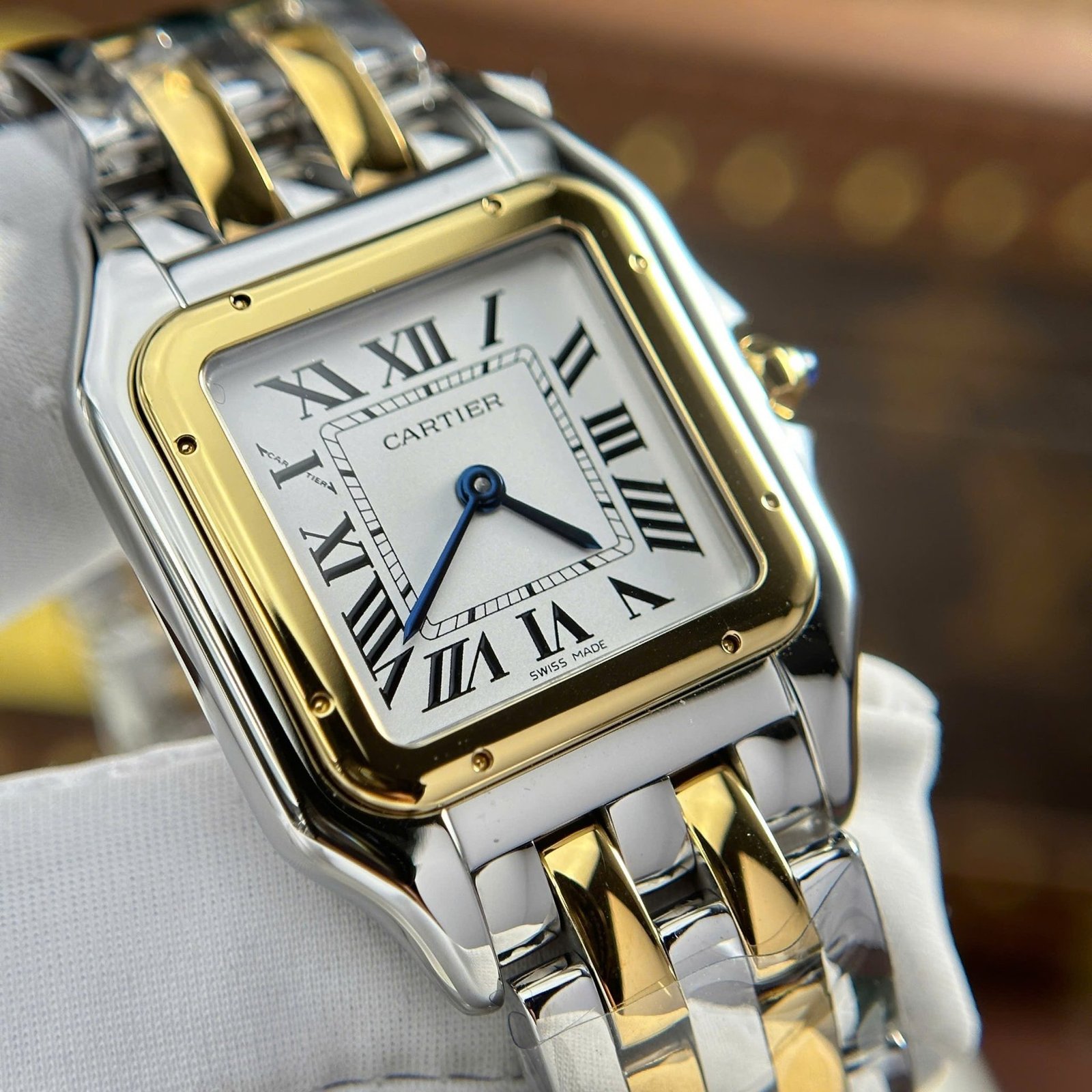 Cartier Panthère Medium Model Steel & Yellow White Dial Best Replica BVF 27mm x 36mm - 图片 6