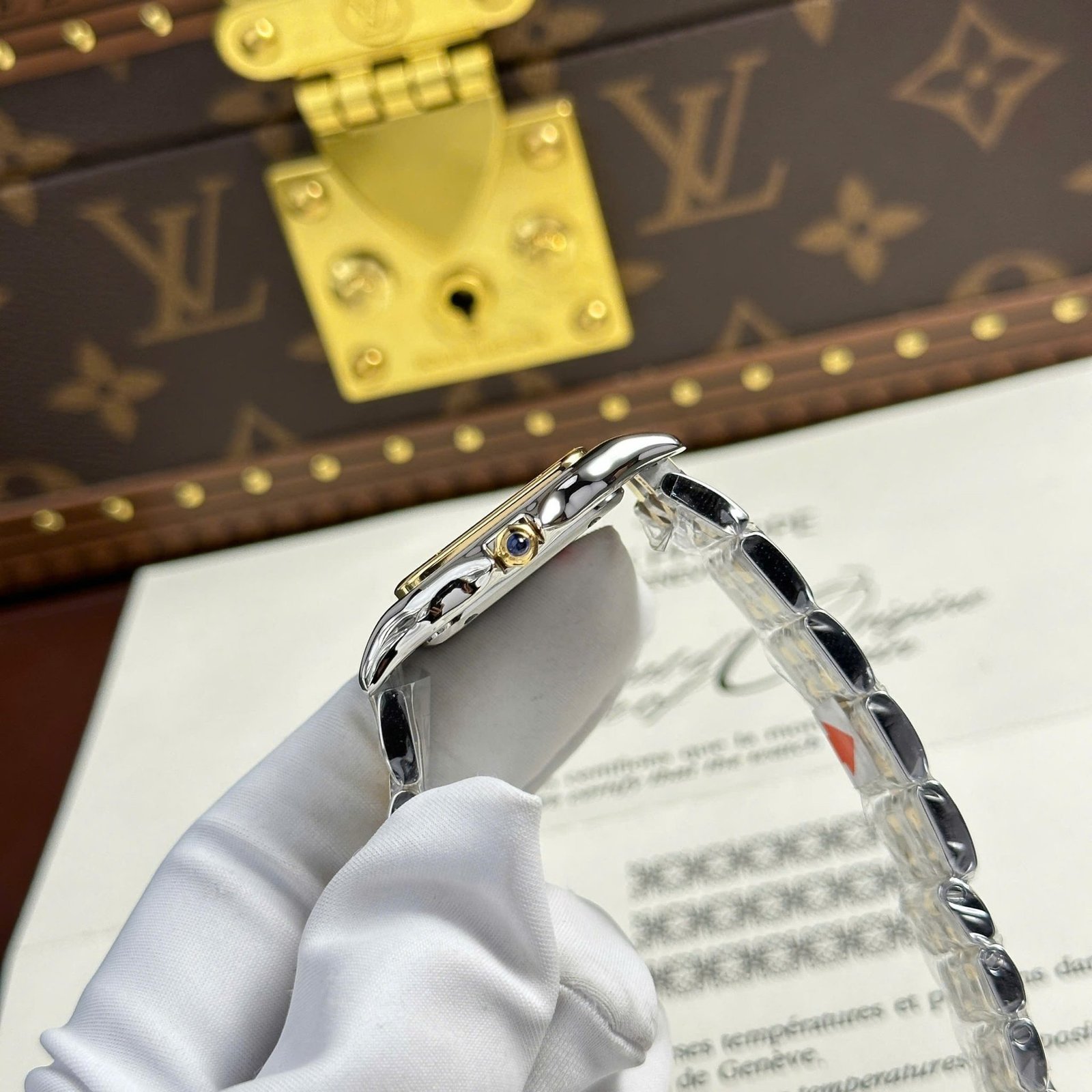 Cartier Panthère Medium Model Steel & Yellow White Dial Best Replica BVF 27mm x 36mm - 图片 7