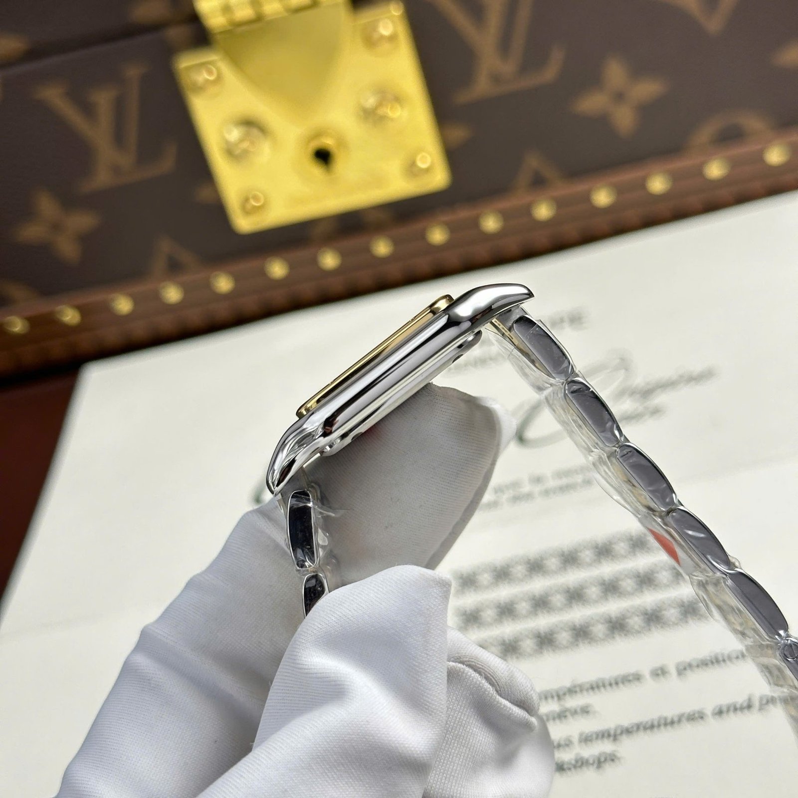 Cartier Panthère Medium Model Steel & Yellow White Dial Best Replica BVF 27mm x 36mm - 图片 8