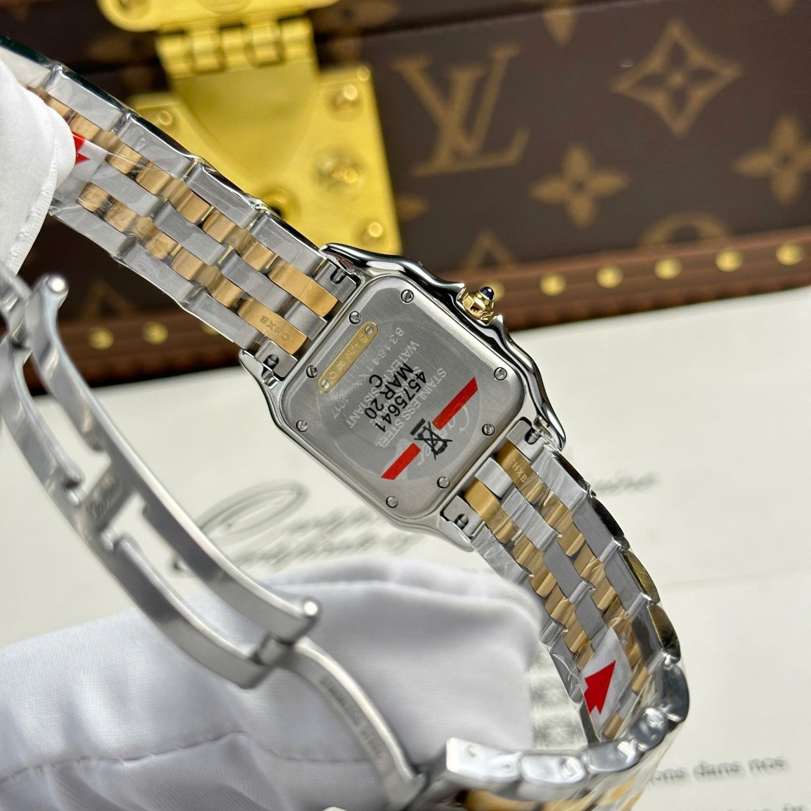 Cartier Panthère Medium Model Steel & Yellow White Dial Best Replica BVF 27mm x 36mm - 图片 9