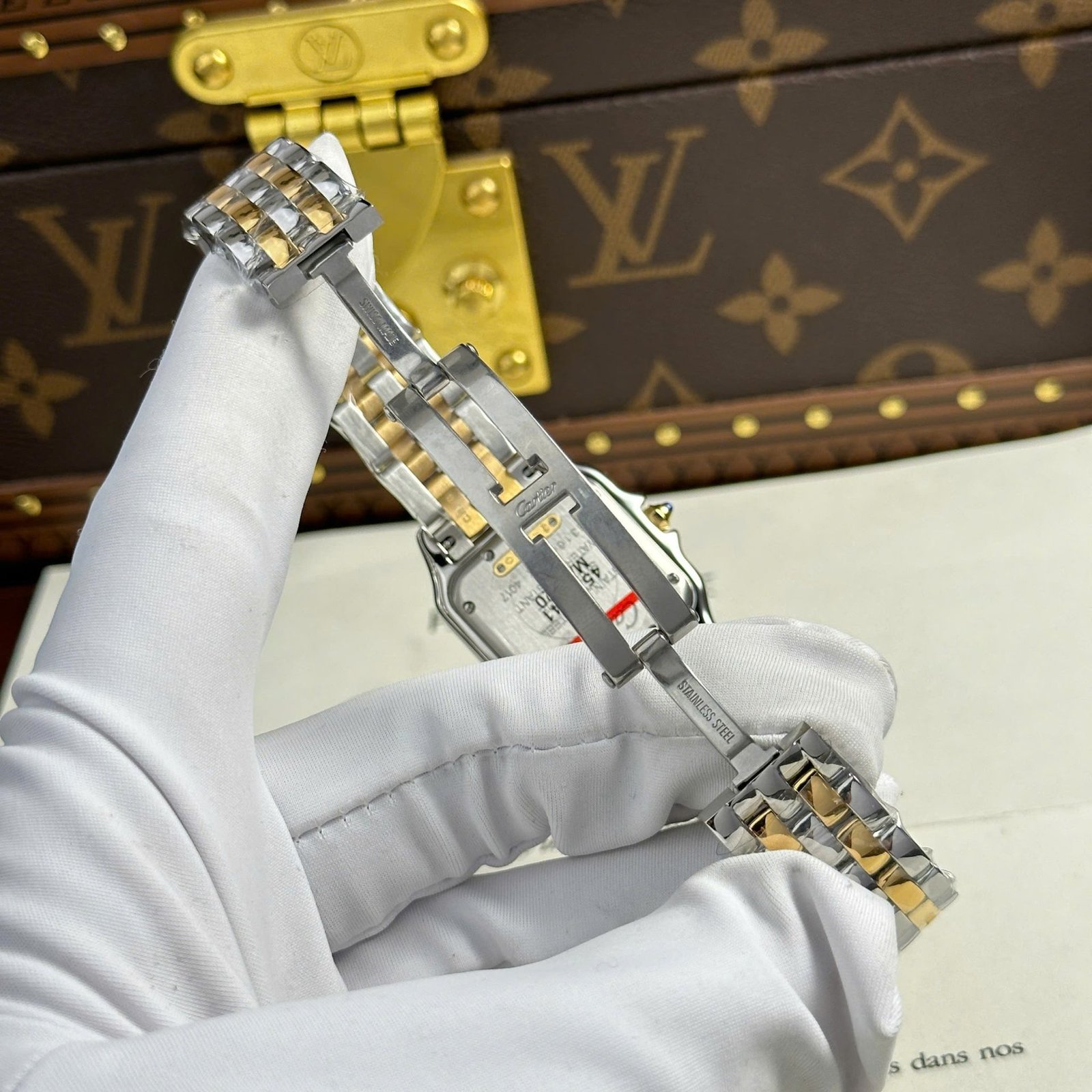 Cartier Panthère Medium Model Steel & Yellow White Dial Best Replica BVF 27mm x 36mm - 图片 10