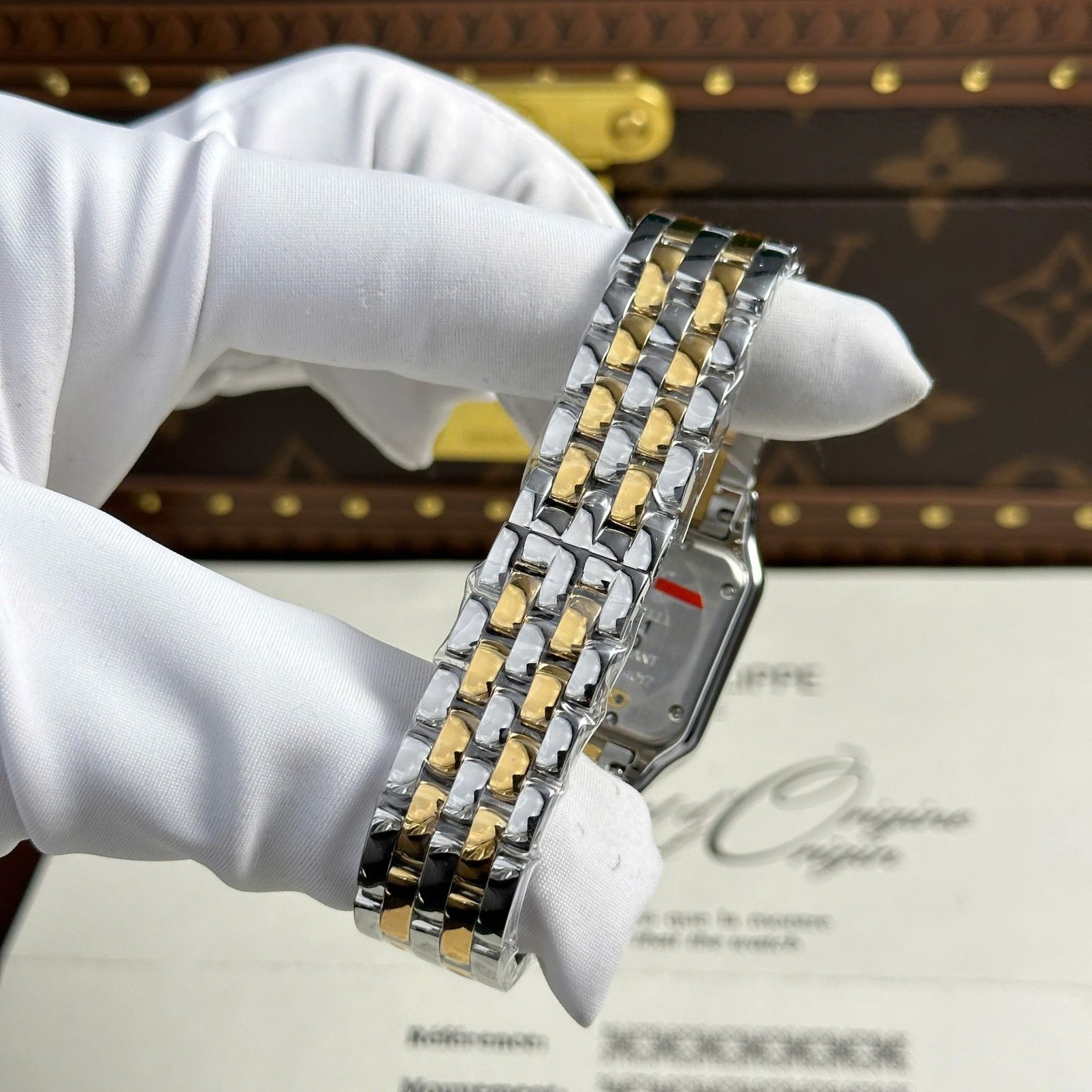 Cartier Panthère Medium Model Steel & Yellow White Dial Best Replica BVF 27mm x 36mm - 图片 11