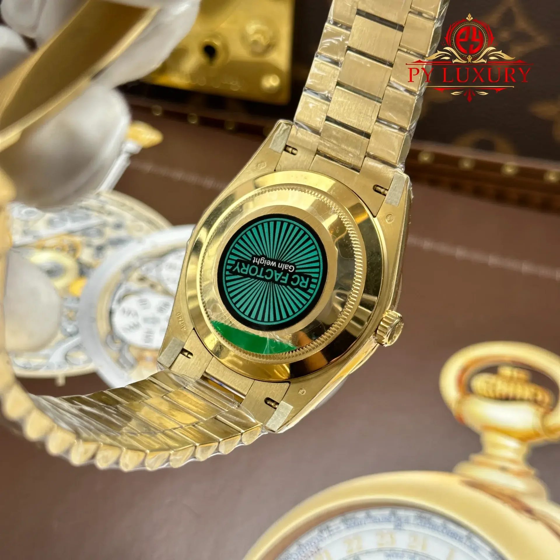 Rolex Day-Date 228238 Yellow Gold Champagne Roman Dial 1:1 Top Quality Replica 210g RC Factory 40mm - 图片 10