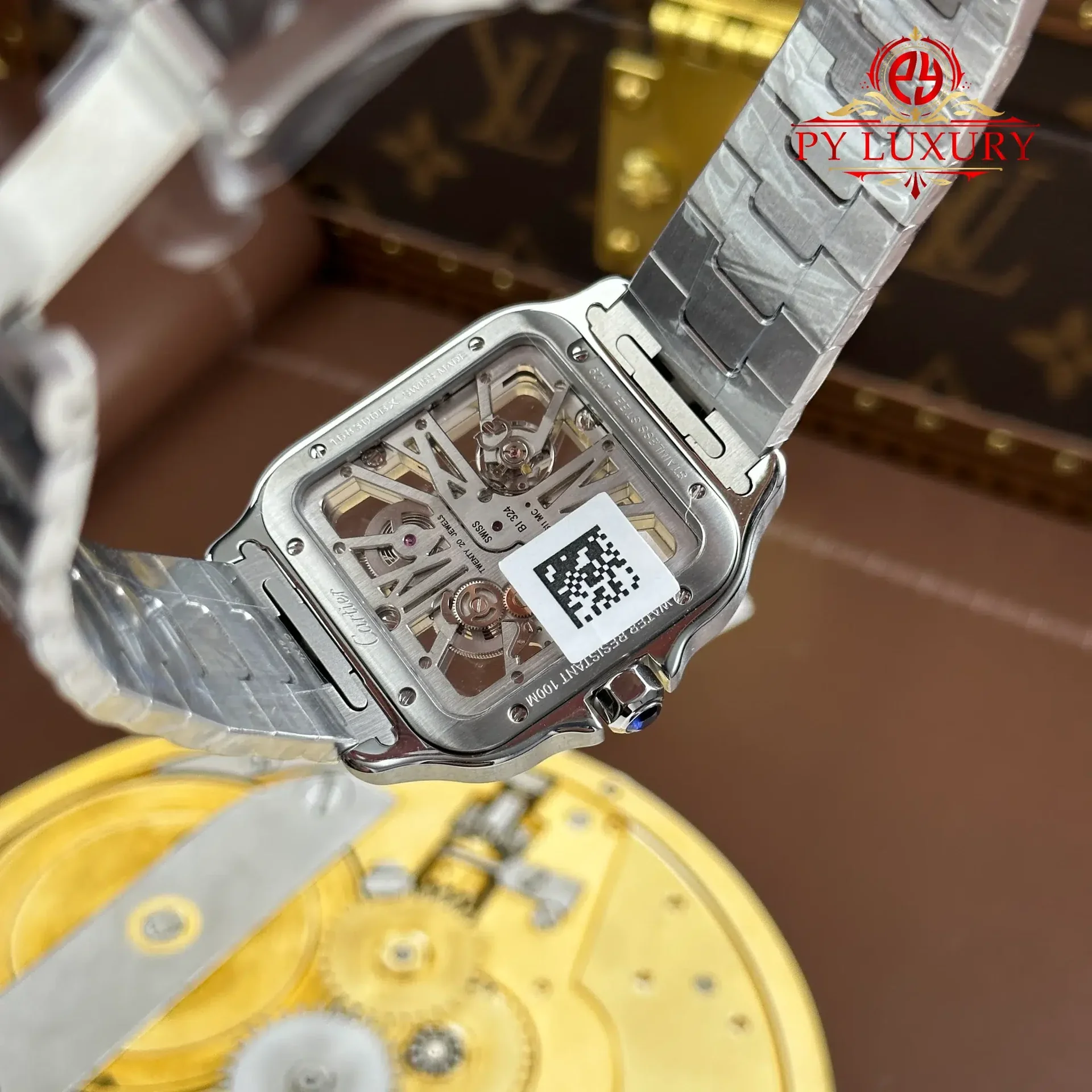 Cartier Santos De Cartier Skeleton Blue WHSA0026 Large Model Super Clone MLF 39.8mm - 图片 11