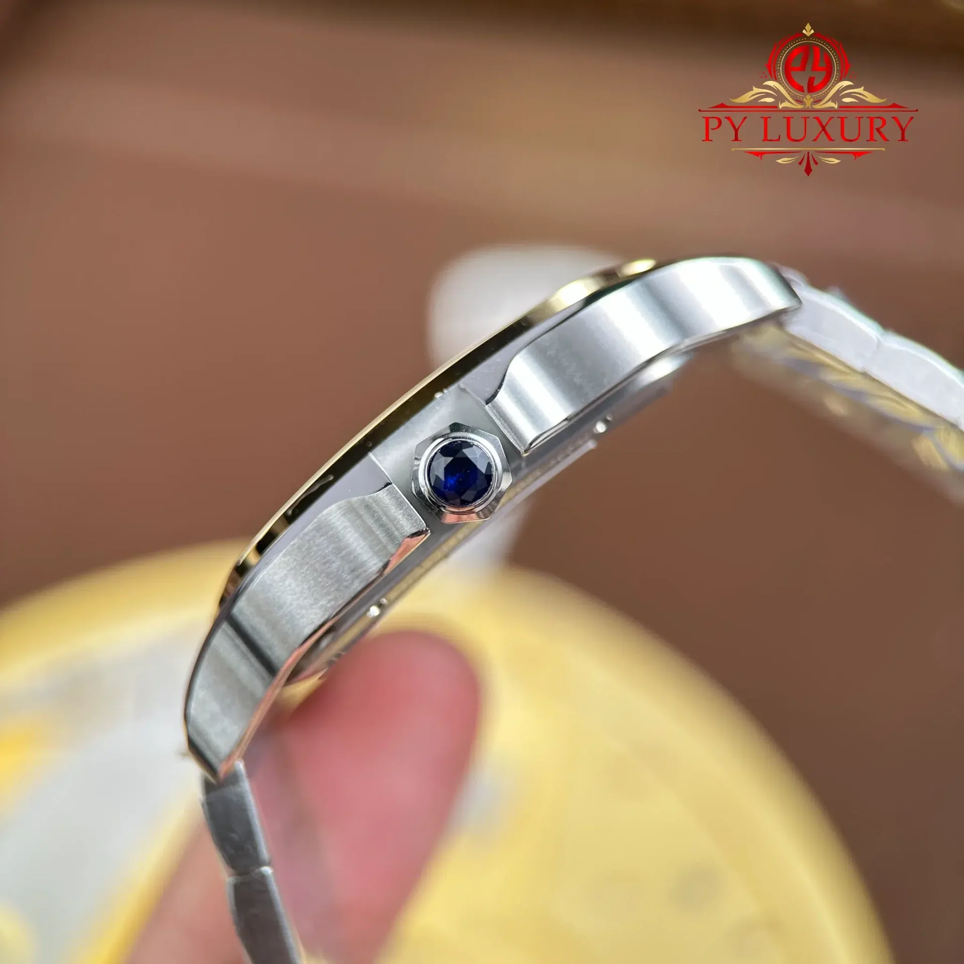Cartier Santos Skeleton LM Steel & Yellow Gold WHSA0019 Steel Bracelet Super Clone MLF 39.8mm - 图片 10