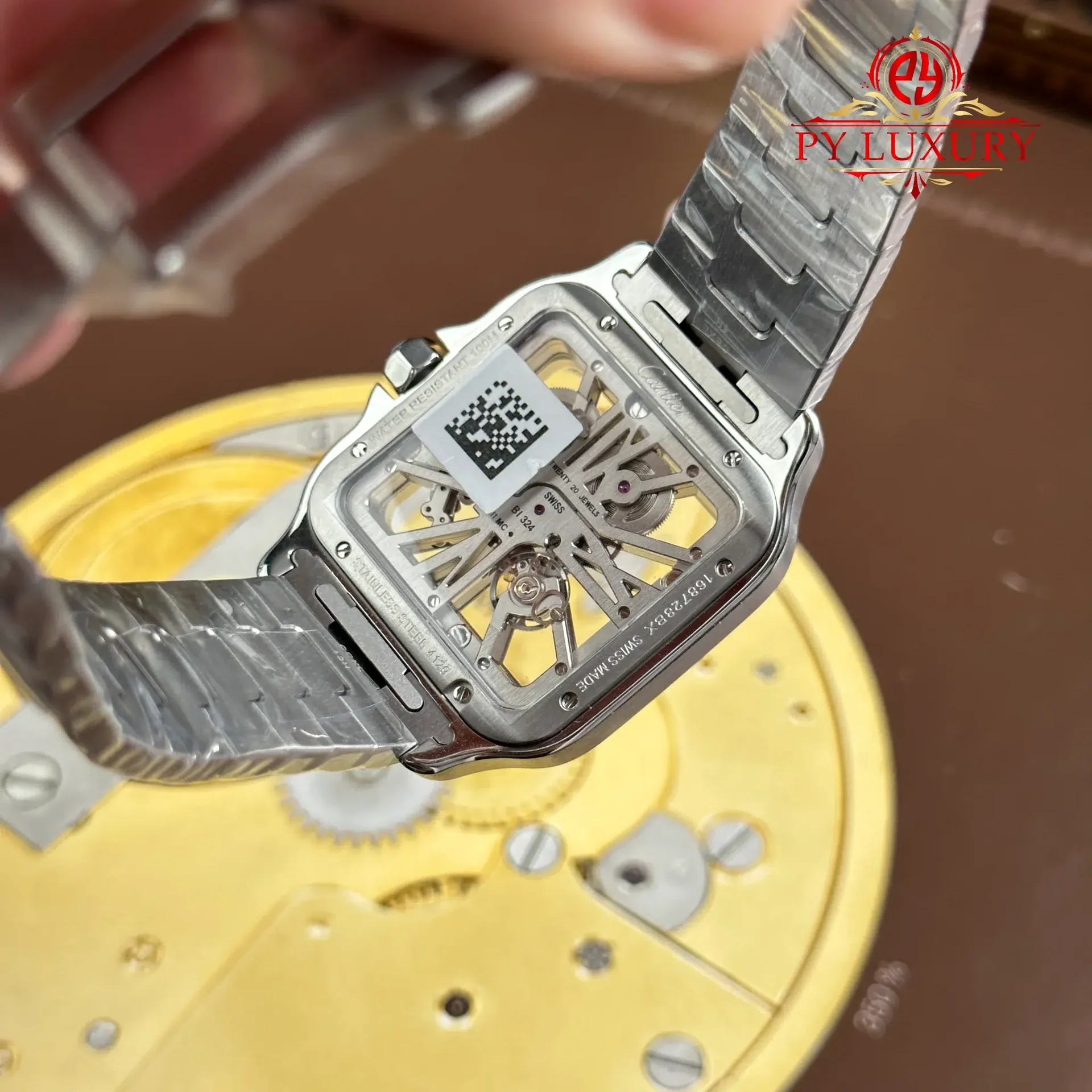 Cartier Santos Skeleton LM Steel & Yellow Gold WHSA0019 Steel Bracelet Super Clone MLF 39.8mm - 图片 11