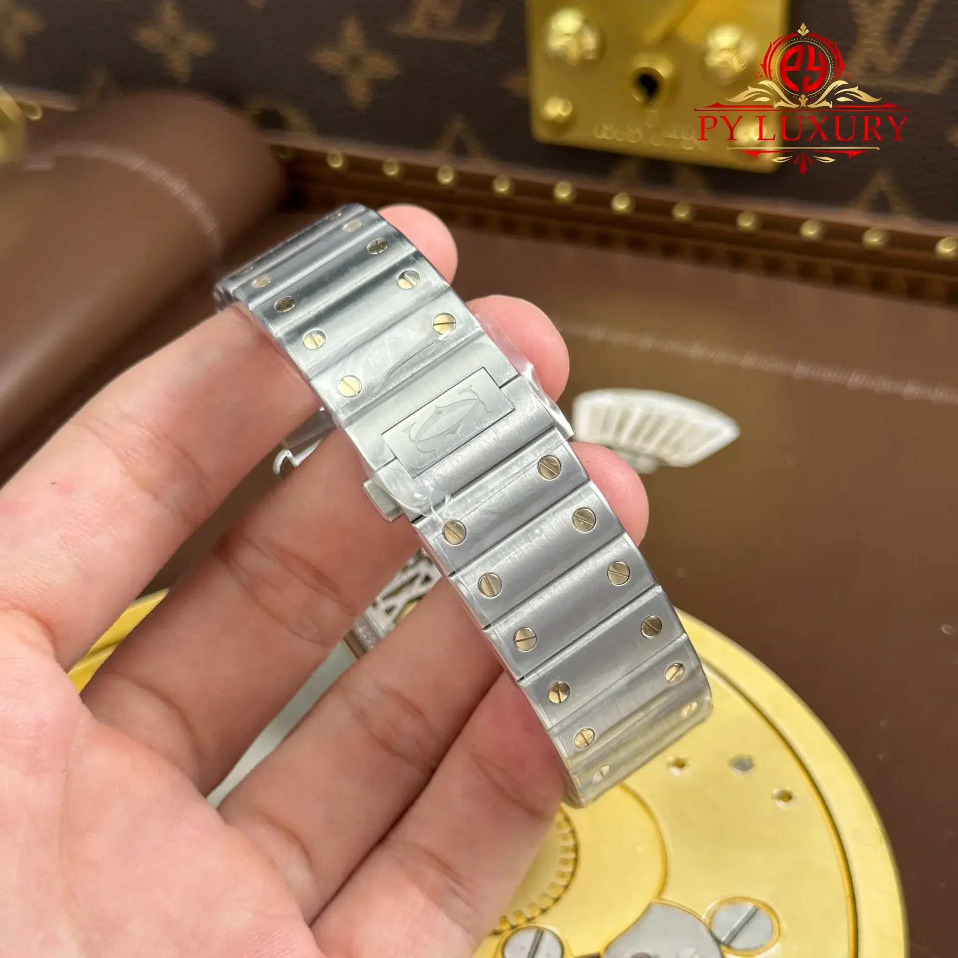 Cartier Santos Skeleton LM Steel & Yellow Gold WHSA0019 Steel Bracelet Super Clone MLF 39.8mm - 图片 14