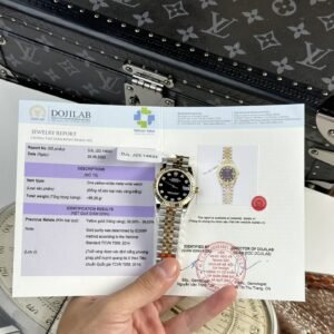 Rolex Datejust Two Tone Lady 10K Yellow Gold Wrapped Black Dial Jubilee 31mm
