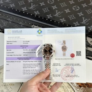 Rolex Datejust Lady Two Tone 10K Rose Gold Wrapped Chocolate Roman Dial 31mm