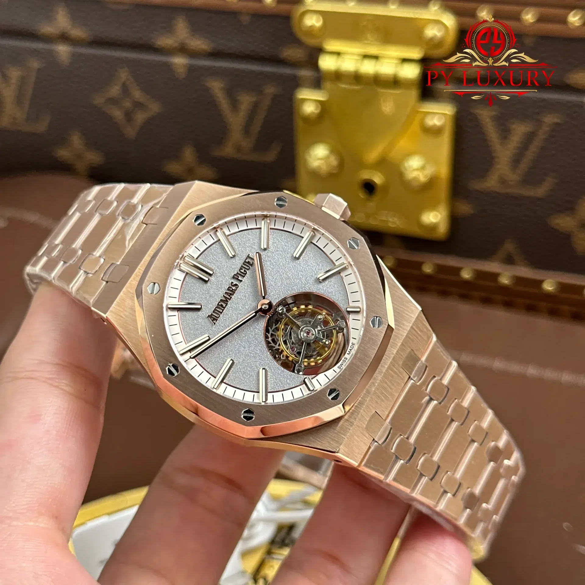 Audemars Piguet Royal Oak Selfwinding Flying Tourbillon 26730OR Rose Gold Sandblasted Grey Dial Best Replica BBS 41mm - 图片 2