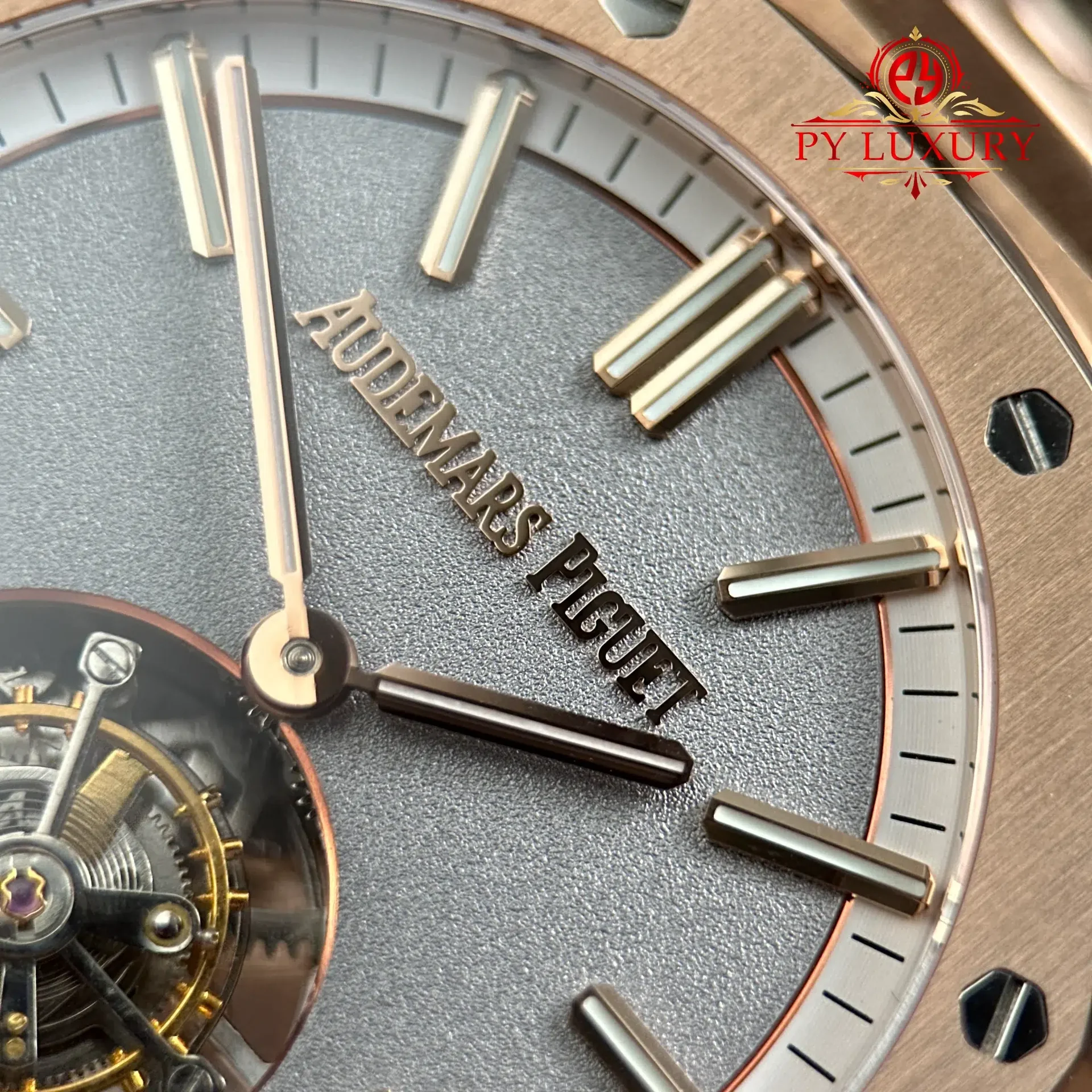 Audemars Piguet Royal Oak Selfwinding Flying Tourbillon 26730OR Rose Gold Sandblasted Grey Dial Best Replica BBS 41mm - 图片 6