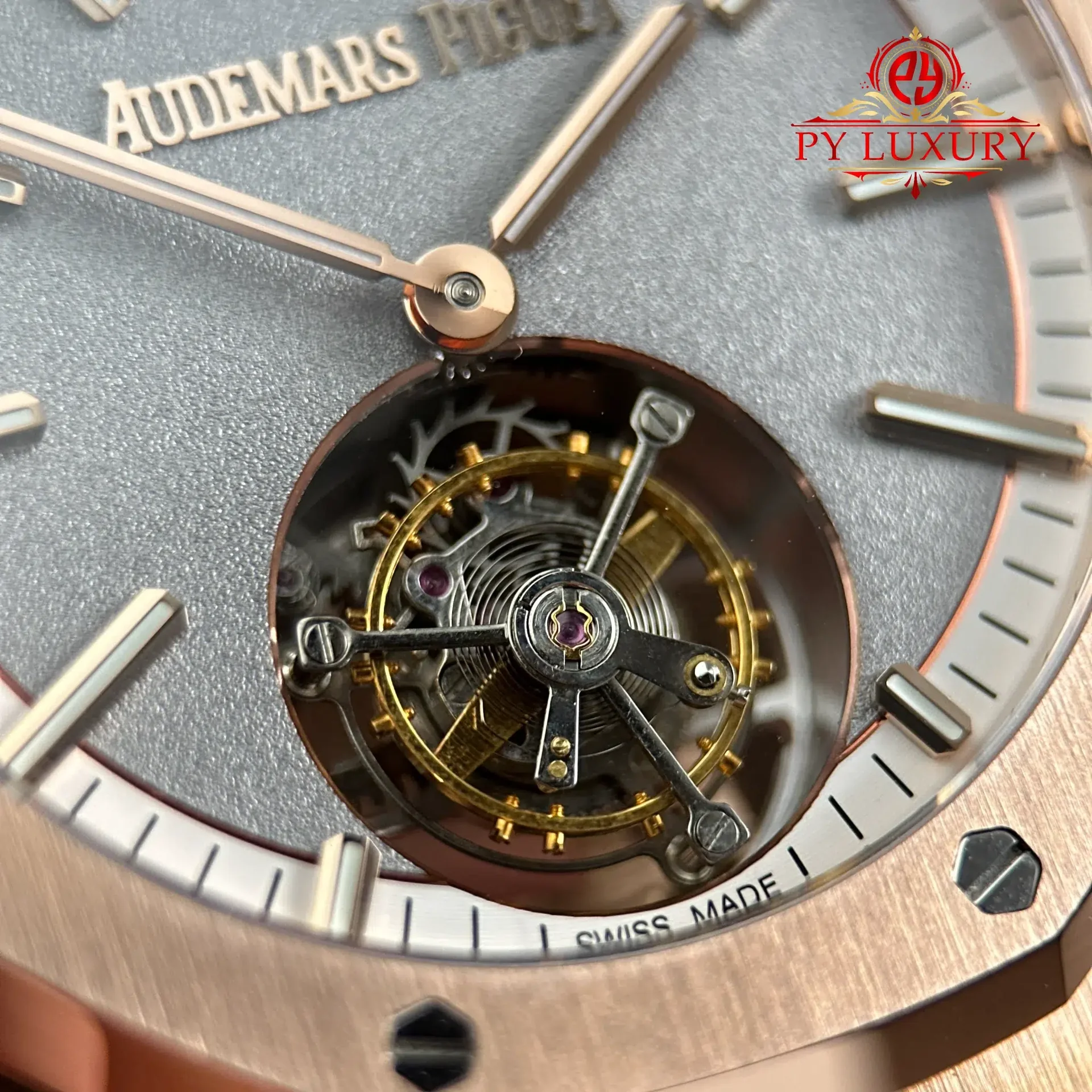 Audemars Piguet Royal Oak Selfwinding Flying Tourbillon 26730OR Rose Gold Sandblasted Grey Dial Best Replica BBS 41mm - 图片 7