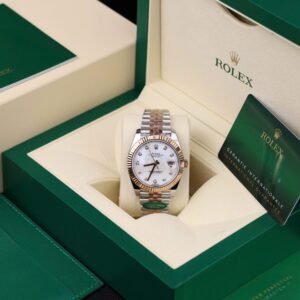 Rolex Datejust 126331-0014 Steel & Rose Gold Custom Natural MOP Dial Moissanite Markers Jubilee Bracelet 1:1 Best Replica 41mm