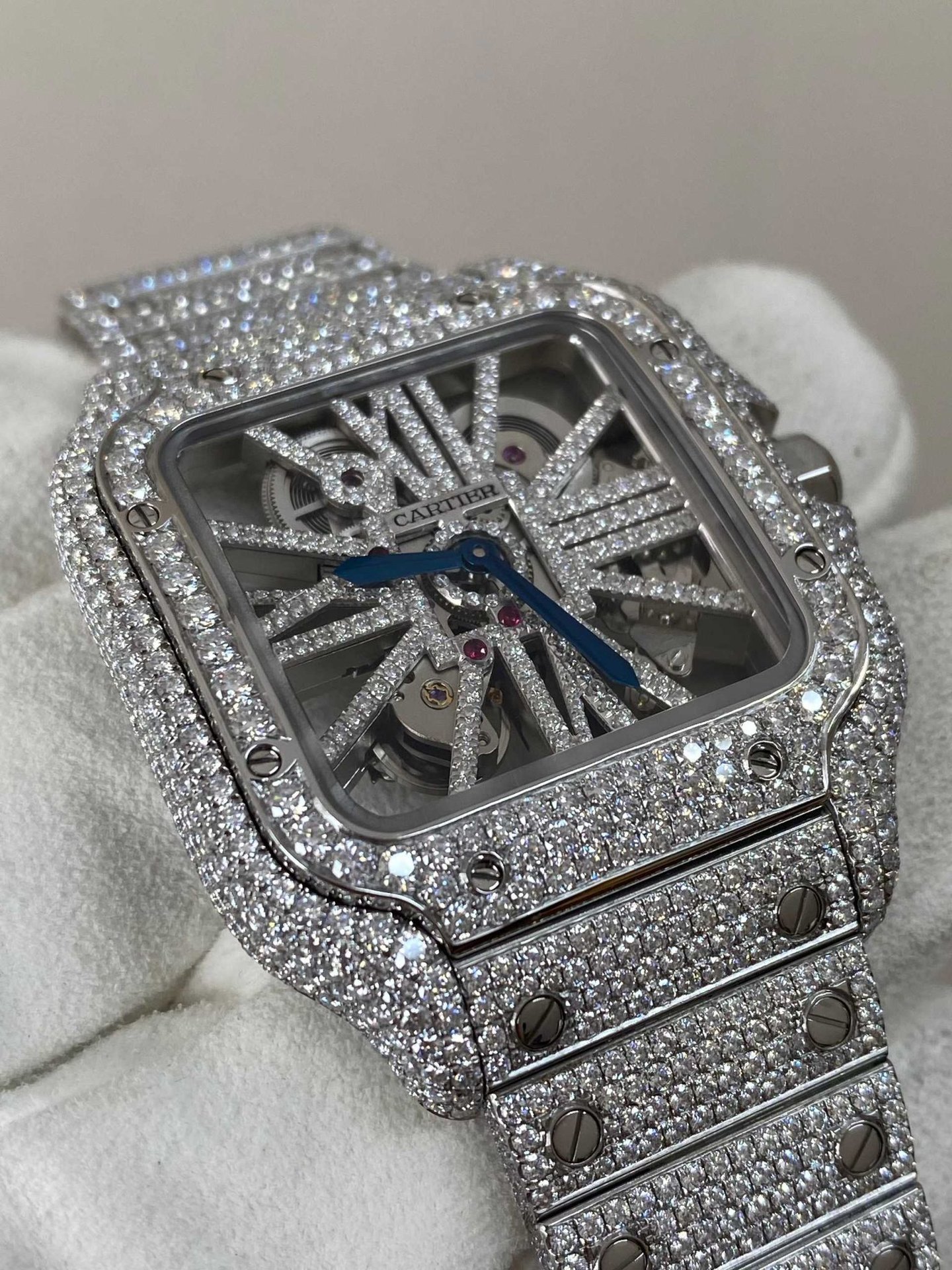 Cartier Santos Skeleton Bust Down Moissanite Super Clone MLF 39.8mm - 图片 2