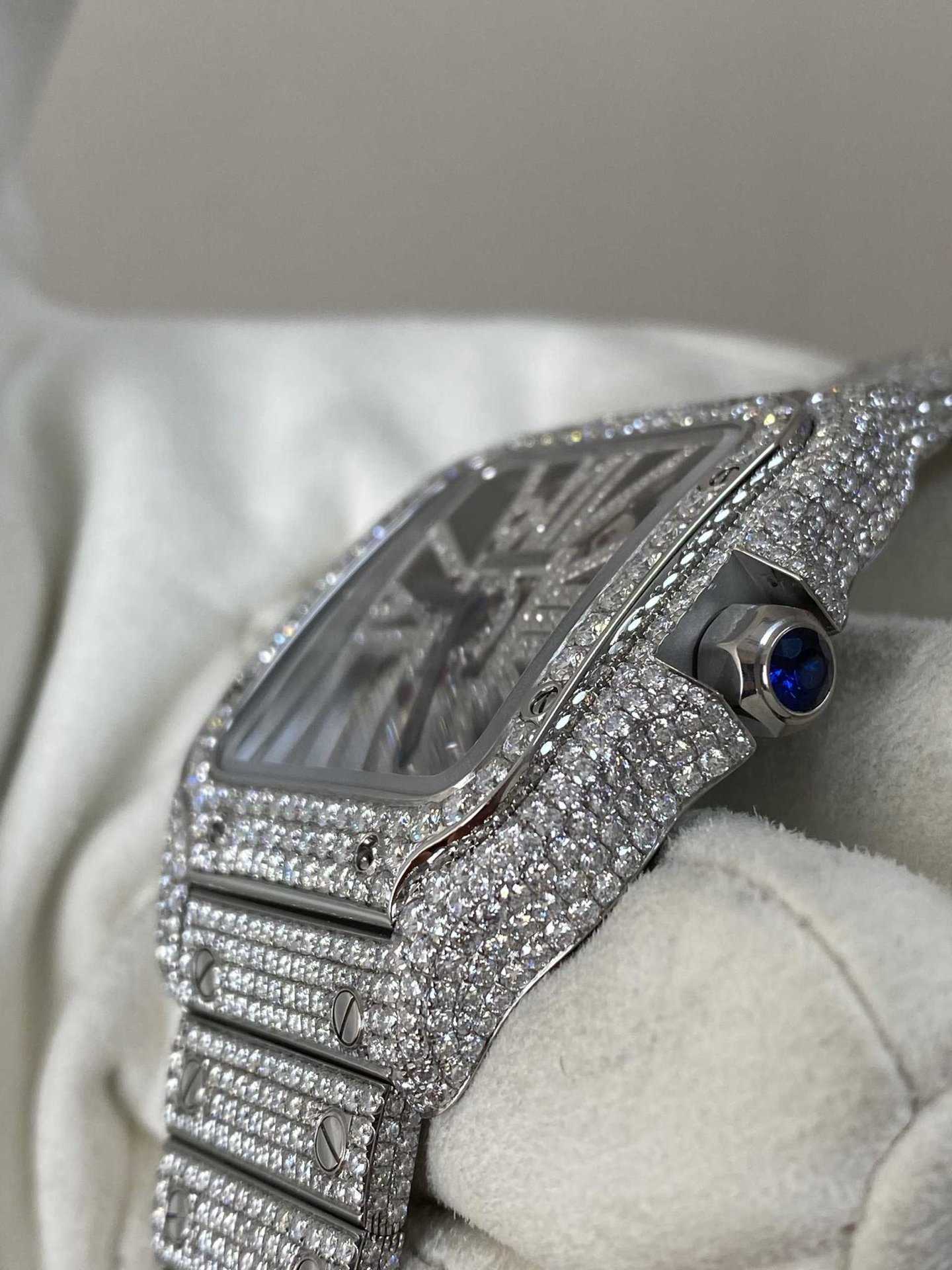 Cartier Santos Skeleton Bust Down Moissanite Super Clone MLF 39.8mm - 图片 3