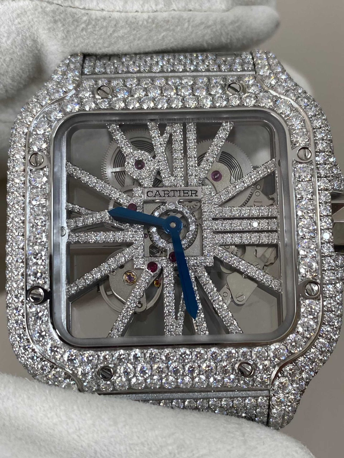Cartier Santos Skeleton Bust Down Moissanite Super Clone MLF 39.8mm - 图片 4