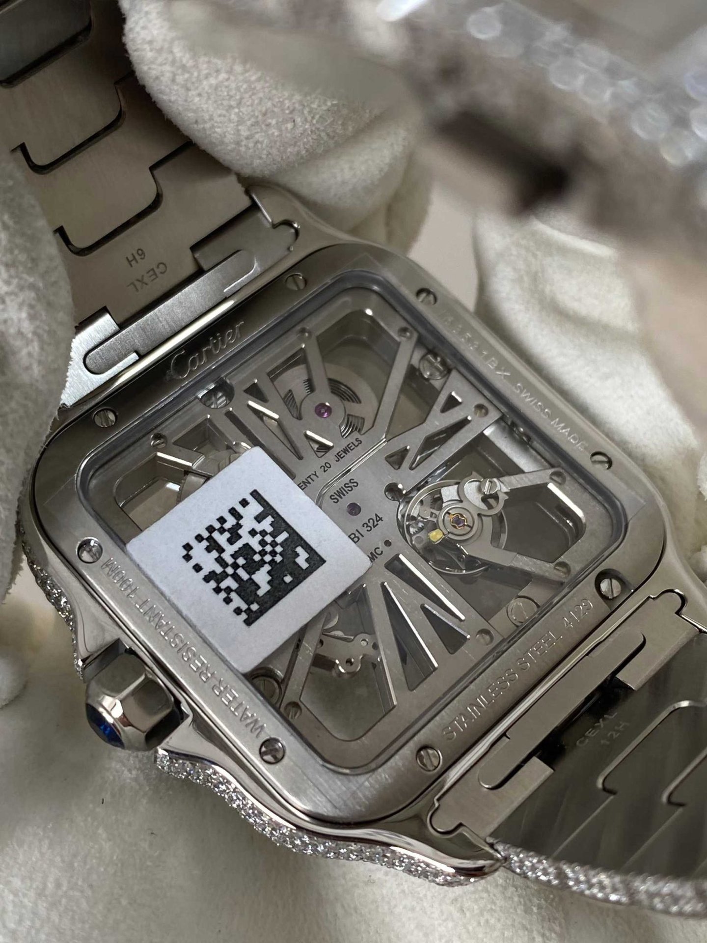 Cartier Santos Skeleton Bust Down Moissanite Super Clone MLF 39.8mm - 图片 8