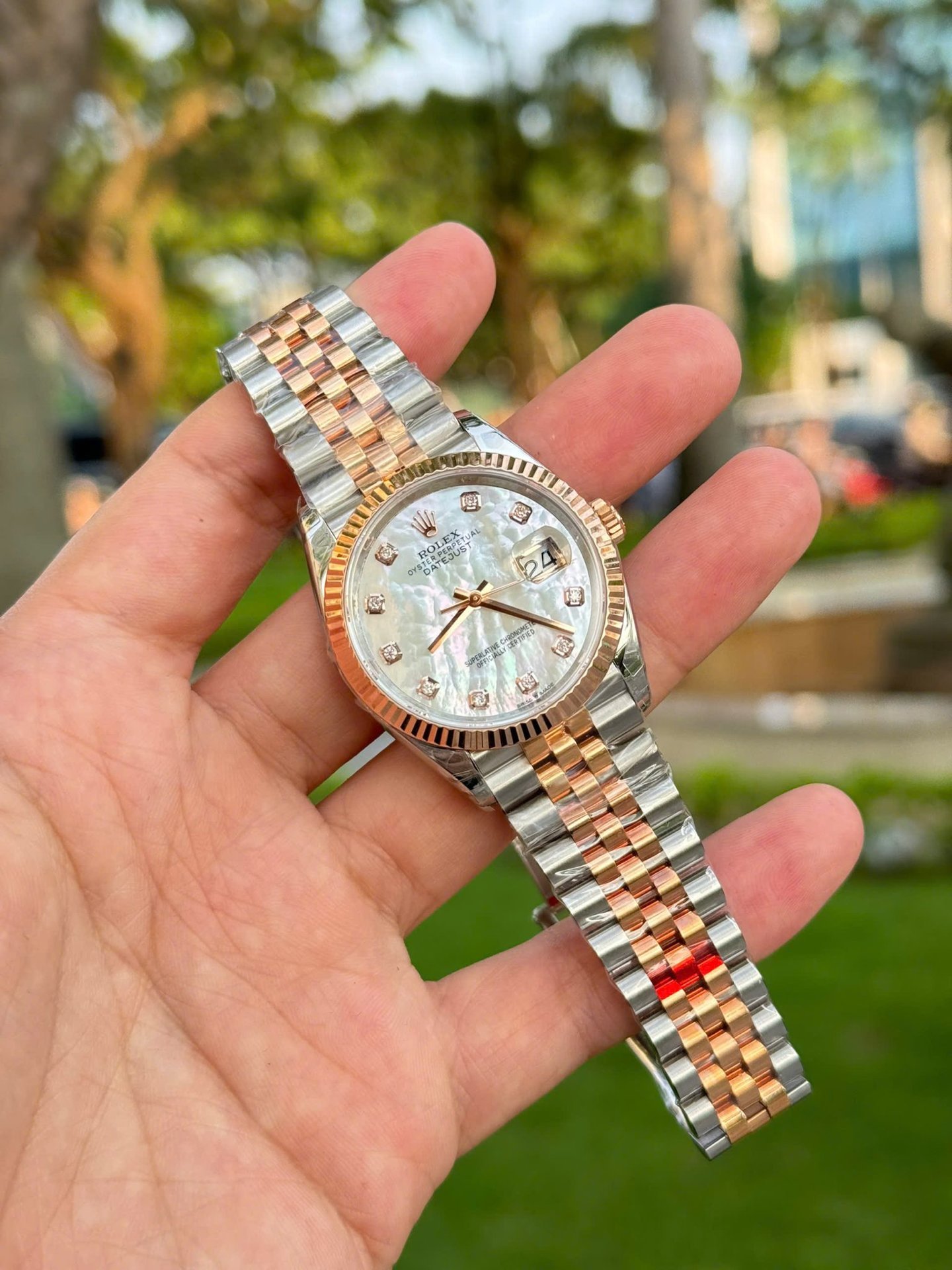 Rolex Datejust 126231 Steel & Rose Gold Custom Natural MOP Diamond Dial Jubilee Bracelet 1:1 Best Replica VSF 36mm - 图片 2