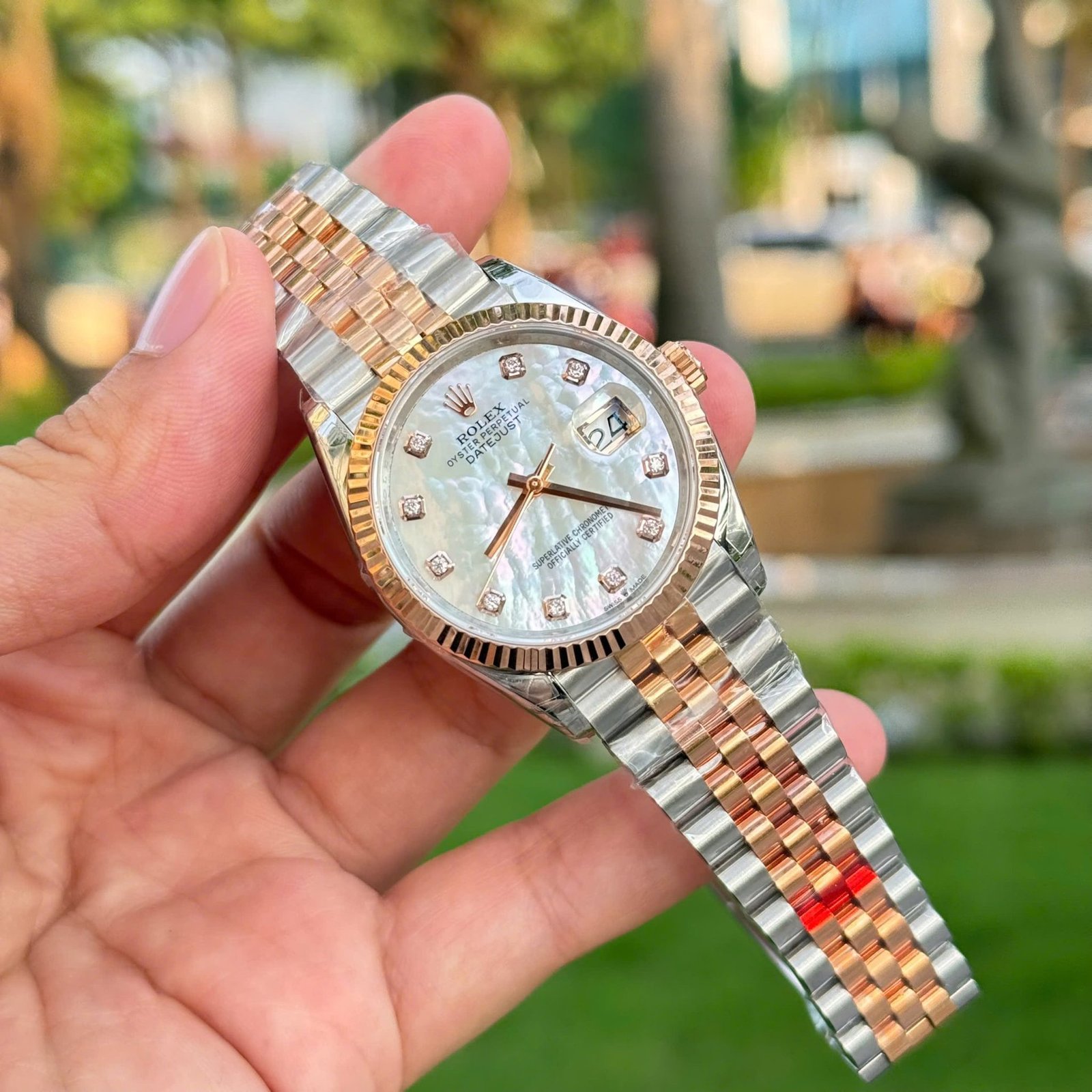 Rolex Datejust 126231 Steel & Rose Gold Custom Natural MOP Diamond Dial Jubilee Bracelet 1:1 Best Replica VSF 36mm - 图片 3