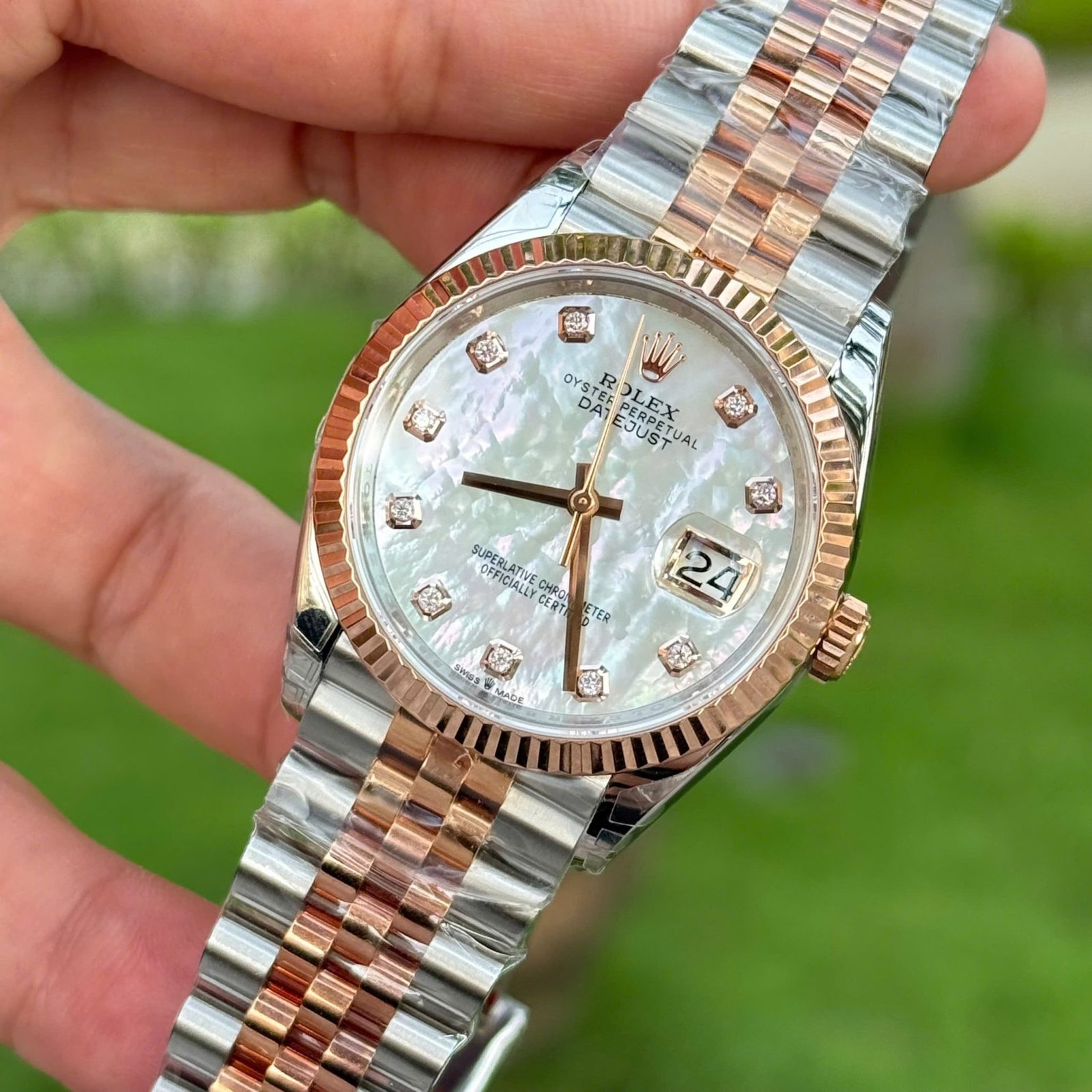 Rolex Datejust 126231 Steel & Rose Gold Custom Natural MOP Diamond Dial Jubilee Bracelet 1:1 Best Replica VSF 36mm - 图片 4