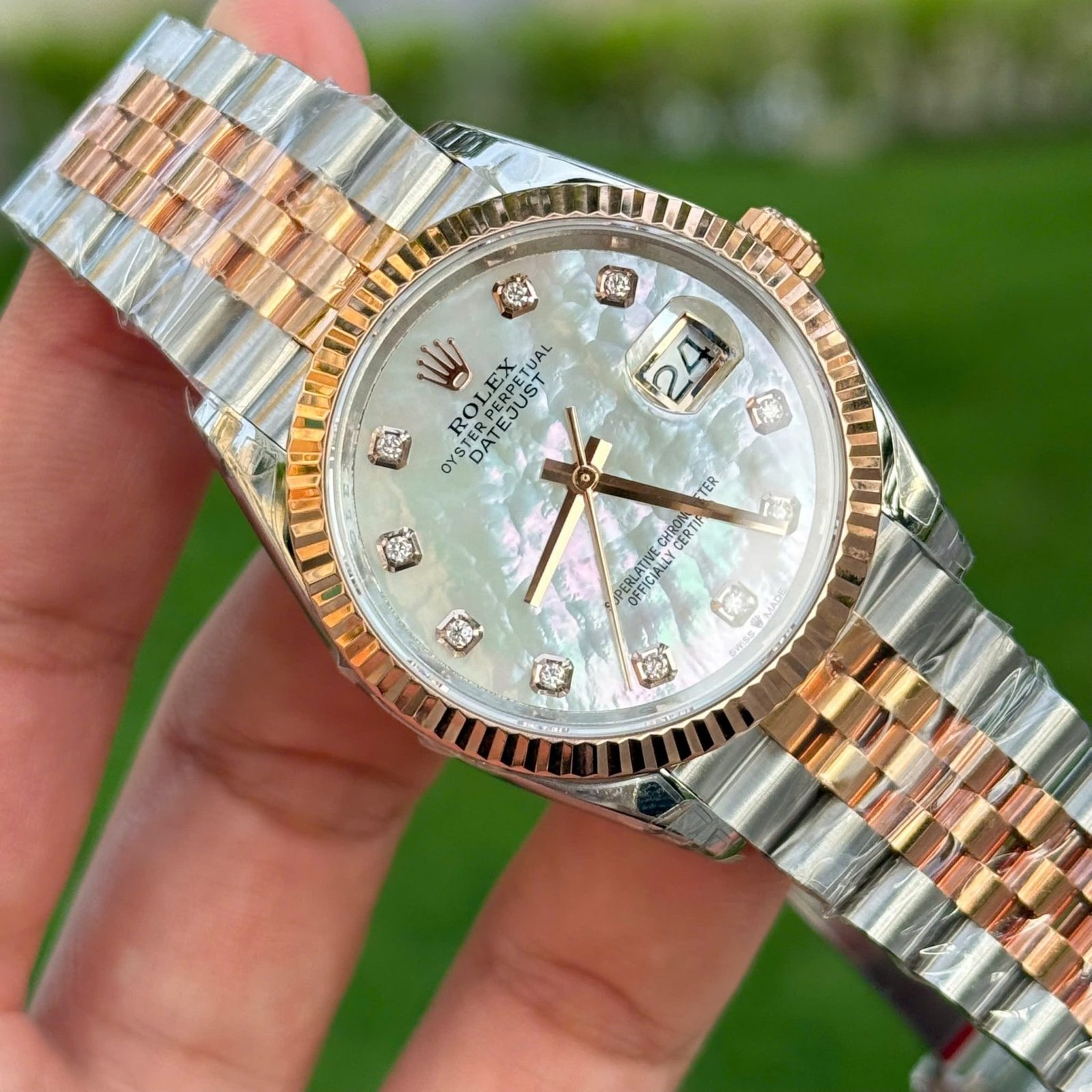 Rolex Datejust 126231 Steel & Rose Gold Custom Natural MOP Diamond Dial Jubilee Bracelet 1:1 Best Replica VSF 36mm - 图片 5