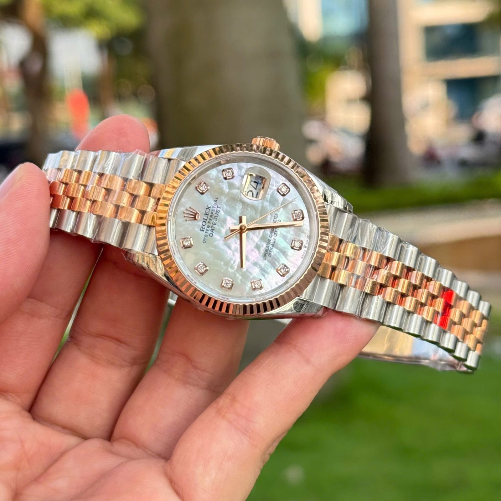 Rolex Datejust 126231 Steel & Rose Gold Custom Natural MOP Diamond Dial Jubilee Bracelet 1:1 Best Replica VSF 36mm - 图片 6