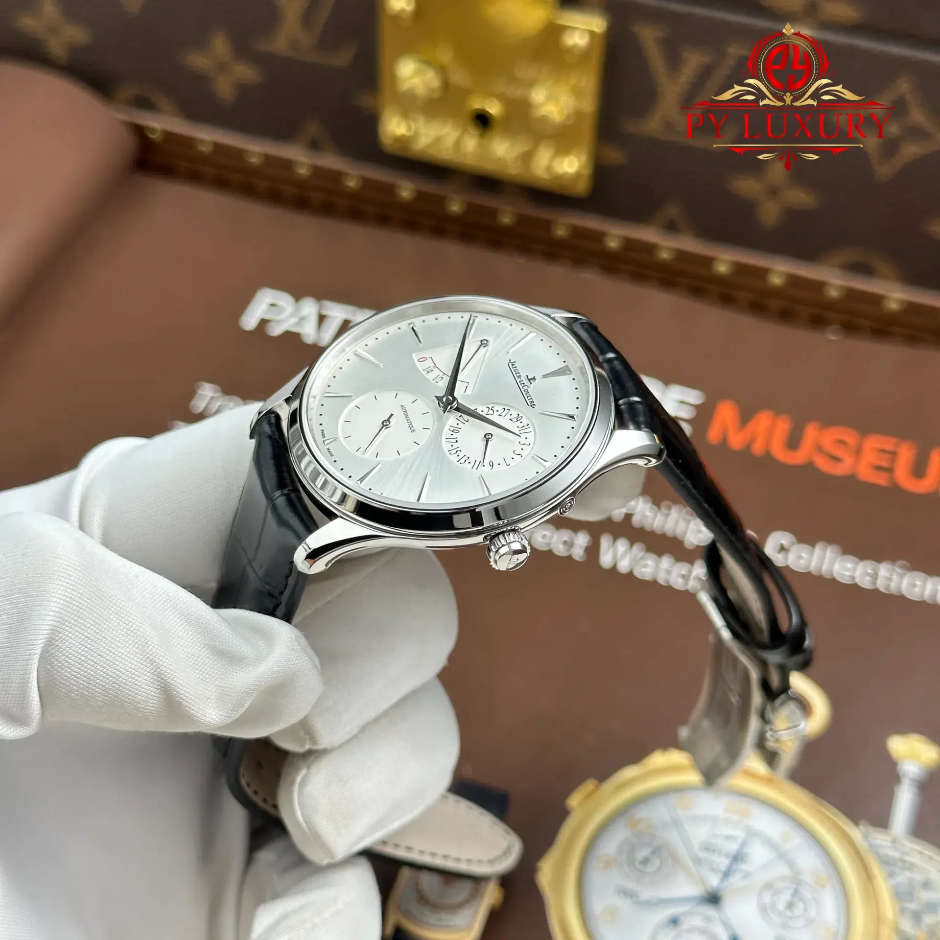 Jaeger Lecoultre Master Ultra Thin Power Reserve Q1378421 Silver Dial Leather Strap Best Replica APSF 39mm - 图片 3