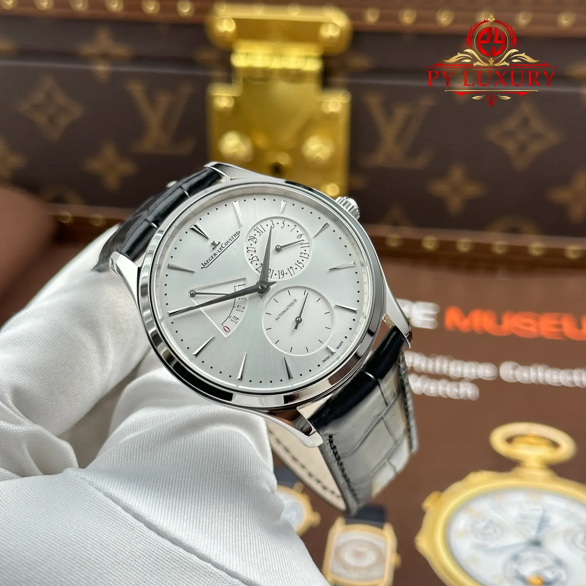 Jaeger Lecoultre Master Ultra Thin Power Reserve Q1378421 Silver Dial Leather Strap Best Replica APSF 39mm - 图片 4
