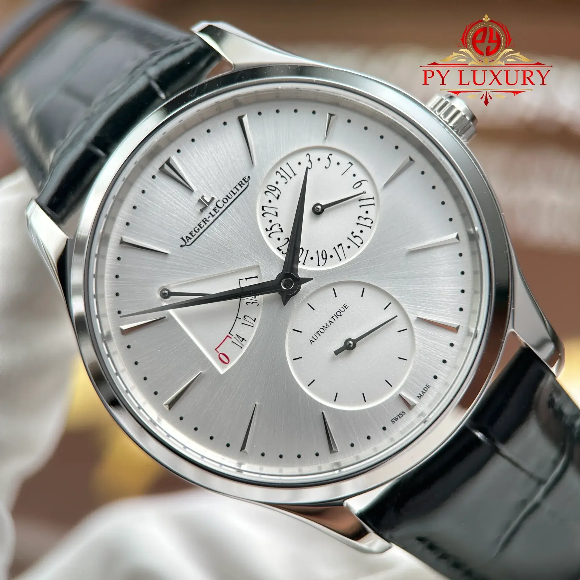 Jaeger Lecoultre Master Ultra Thin Power Reserve Q1378421 Silver Dial Leather Strap Best Replica APSF 39mm - 图片 6