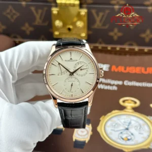 Jaeger Lecoultre Master Ultra Thin Power Reserve Q1372510 Pink Gold Eggshell Beige Dial Best Replica APSF 39mm