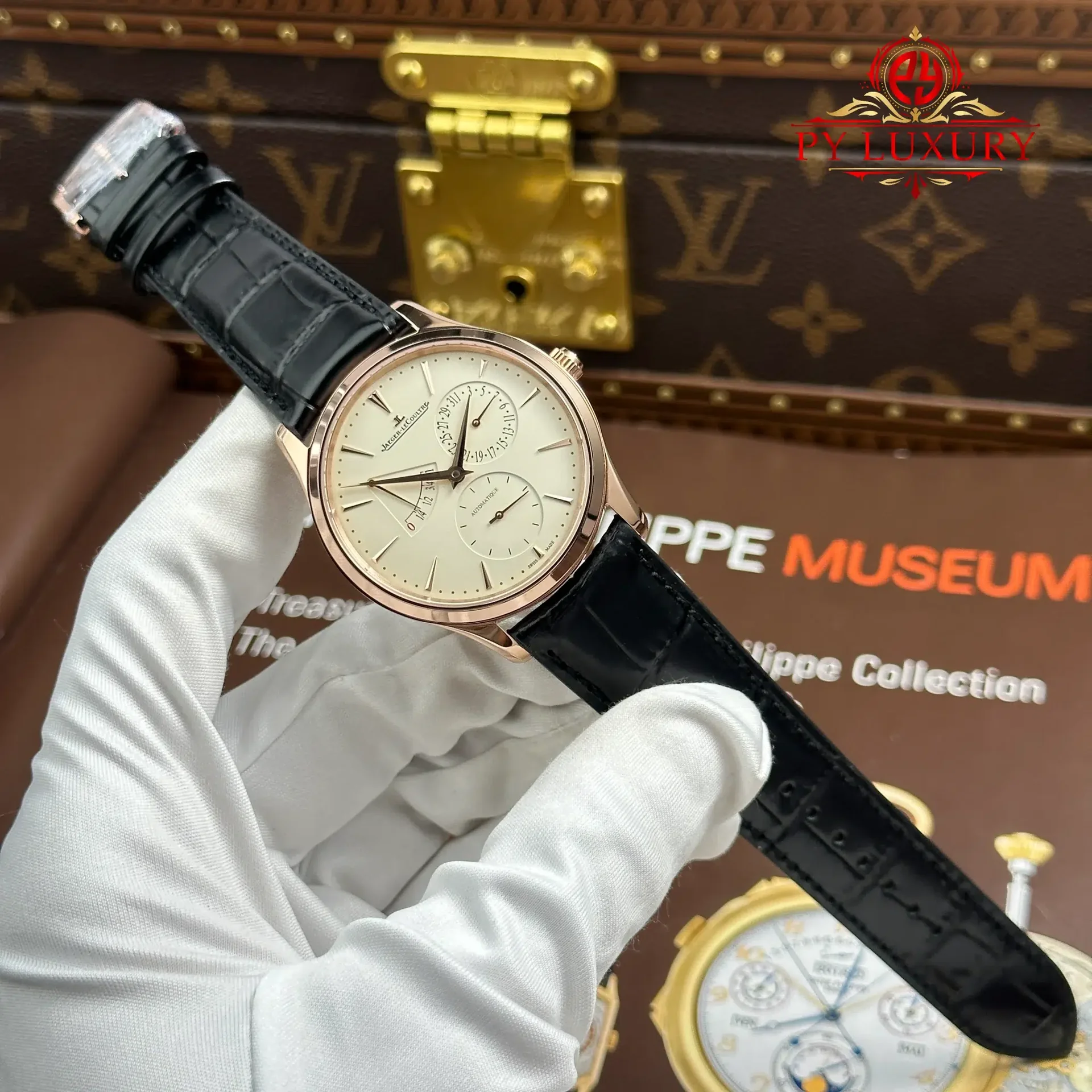 Jaeger Lecoultre Master Ultra Thin Power Reserve Q1372510 Pink Gold Eggshell Beige Dial Best Replica APSF 39mm - 图片 2
