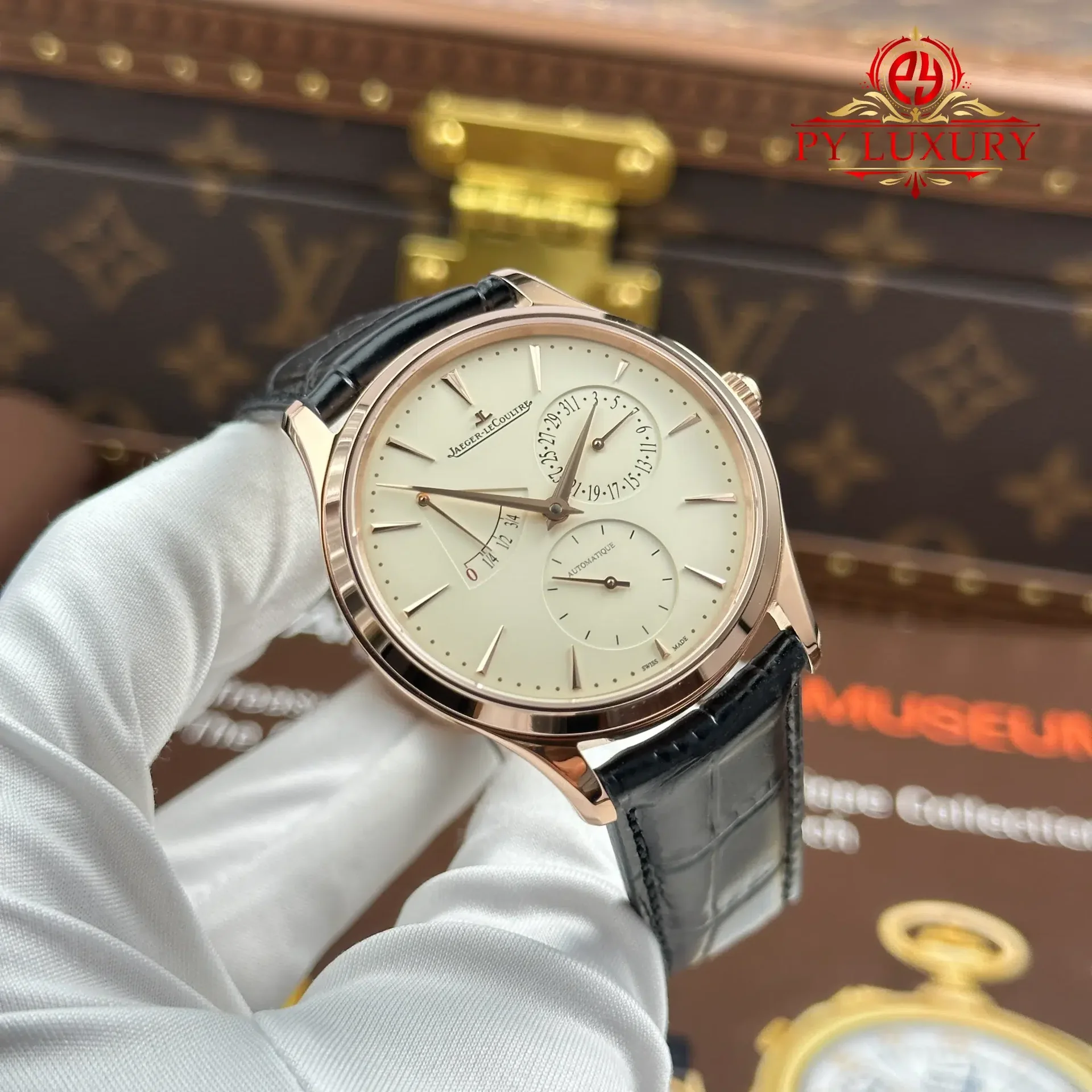 Jaeger Lecoultre Master Ultra Thin Power Reserve Q1372510 Pink Gold Eggshell Beige Dial Best Replica APSF 39mm - 图片 3