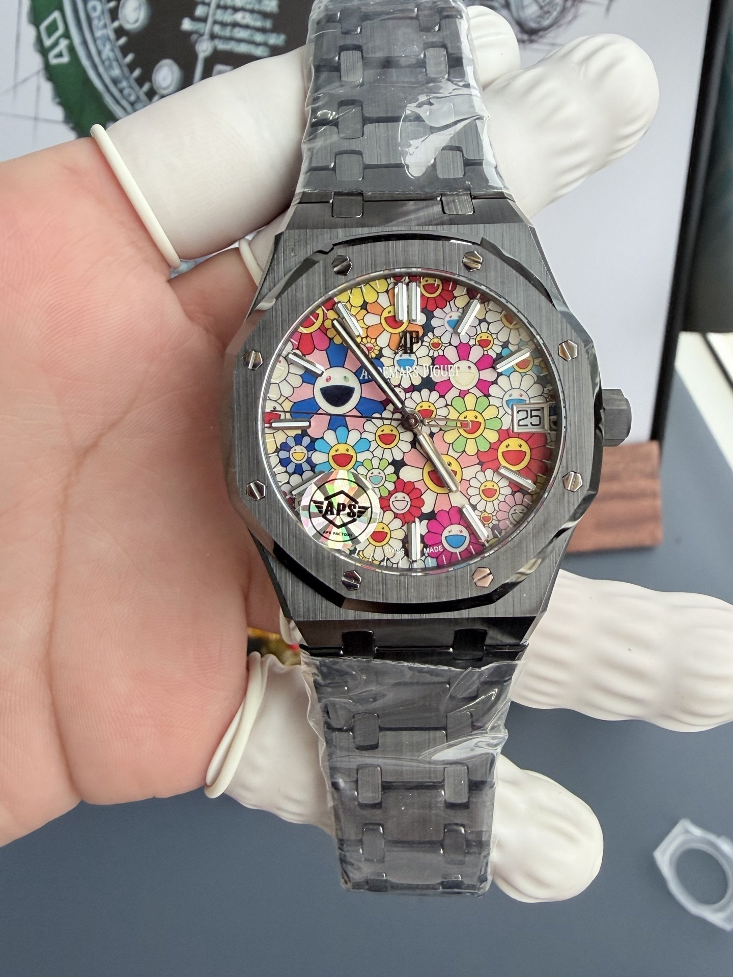 Audemars Piguet Royal Oak 15500 Black Ceramic Sunflower Dial 1:1 Best Replica APSF 41mm
