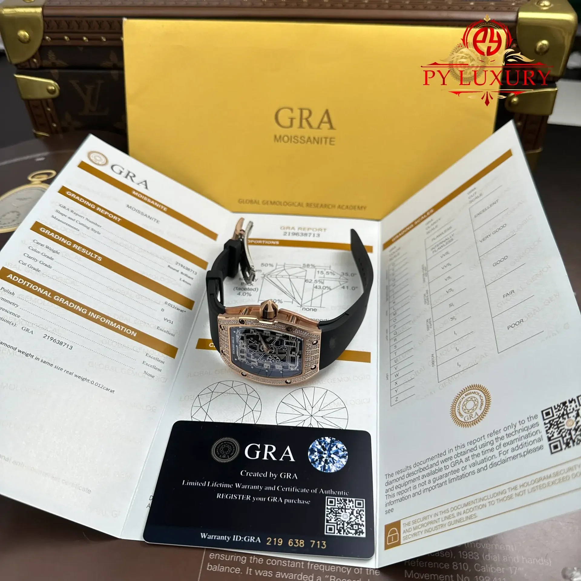 Richard Mille RM67-01 Rose Gold Extra-Flat Med-set Moissanite Diamonds Best Replica 38.7mm x 47.5mm - 图片 6