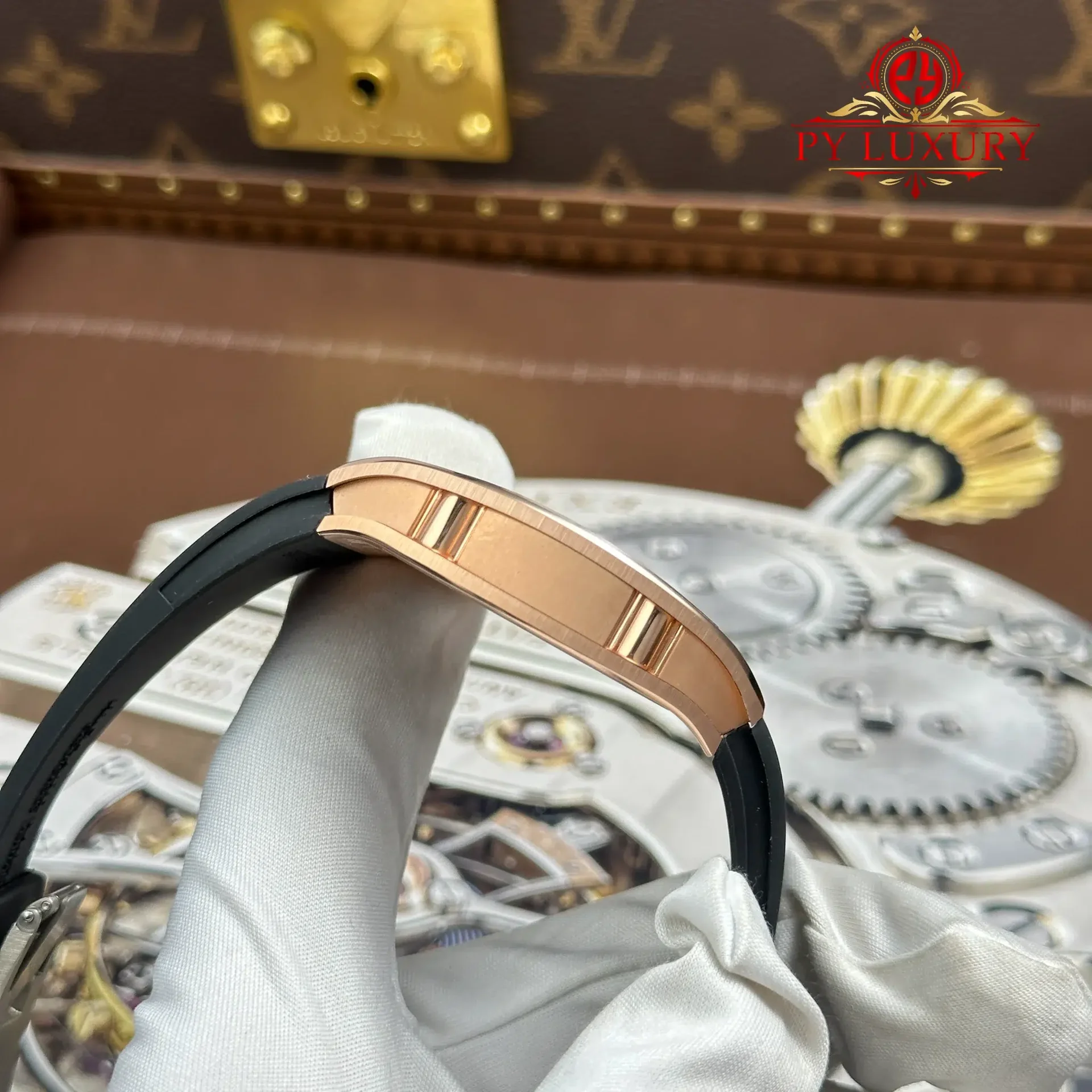 Richard Mille RM67-01 Rose Gold Extra-Flat Med-set Moissanite Diamonds Best Replica 38.7mm x 47.5mm - 图片 11