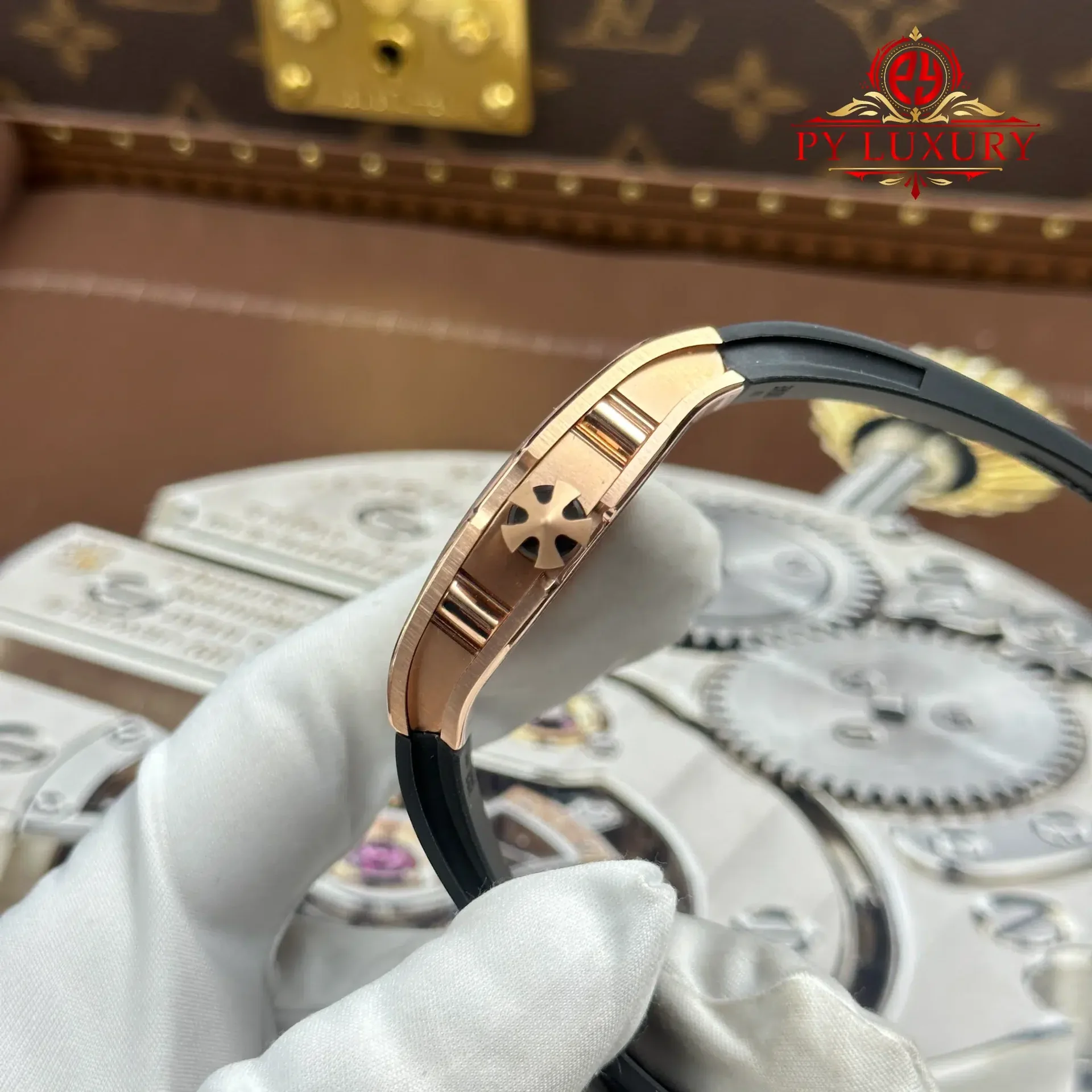 Richard Mille RM67-01 Rose Gold Extra-Flat Med-set Moissanite Diamonds Best Replica 38.7mm x 47.5mm - 图片 12