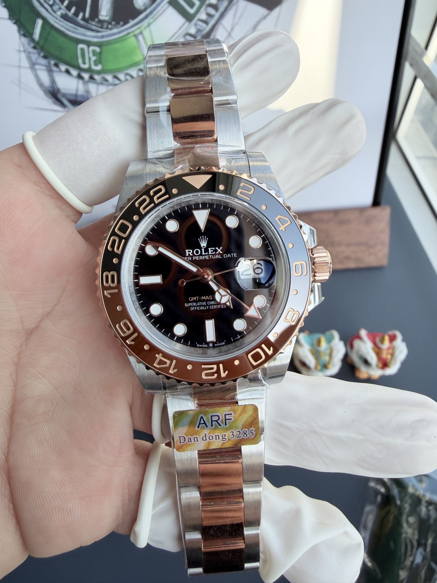 Rolex GMT-Master II 126711CHNR Two Tone Root Beer Black Dial Oyster Bracelet Super Clone ARF 40mm