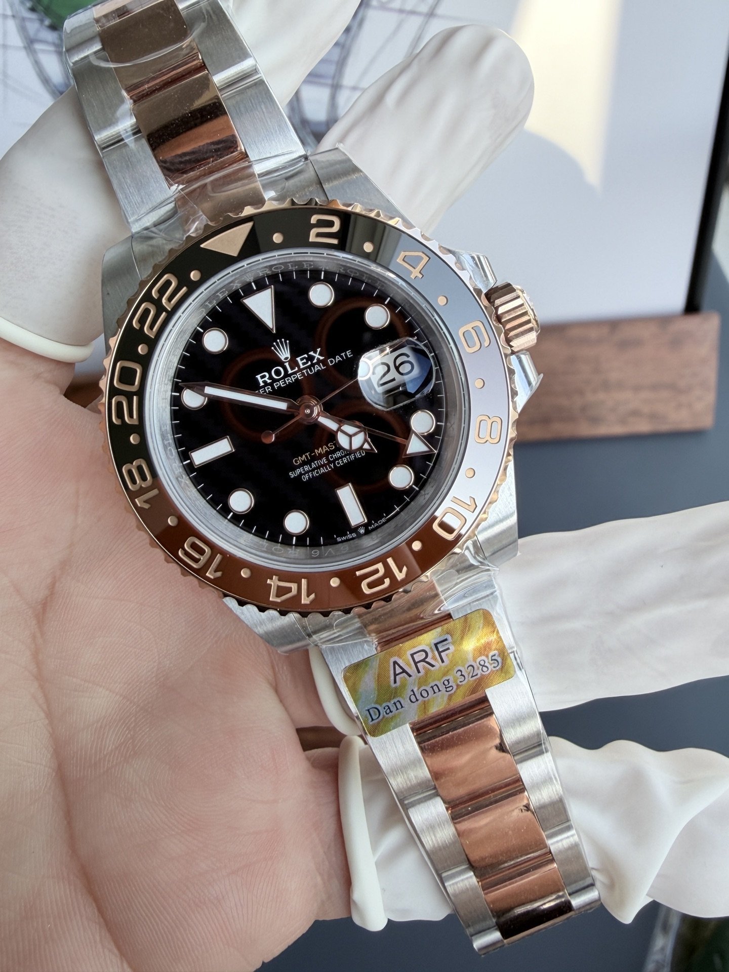Rolex GMT-Master II 126711CHNR Two Tone Root Beer Black Dial Oyster Bracelet Super Clone ARF 40mm - 图片 4