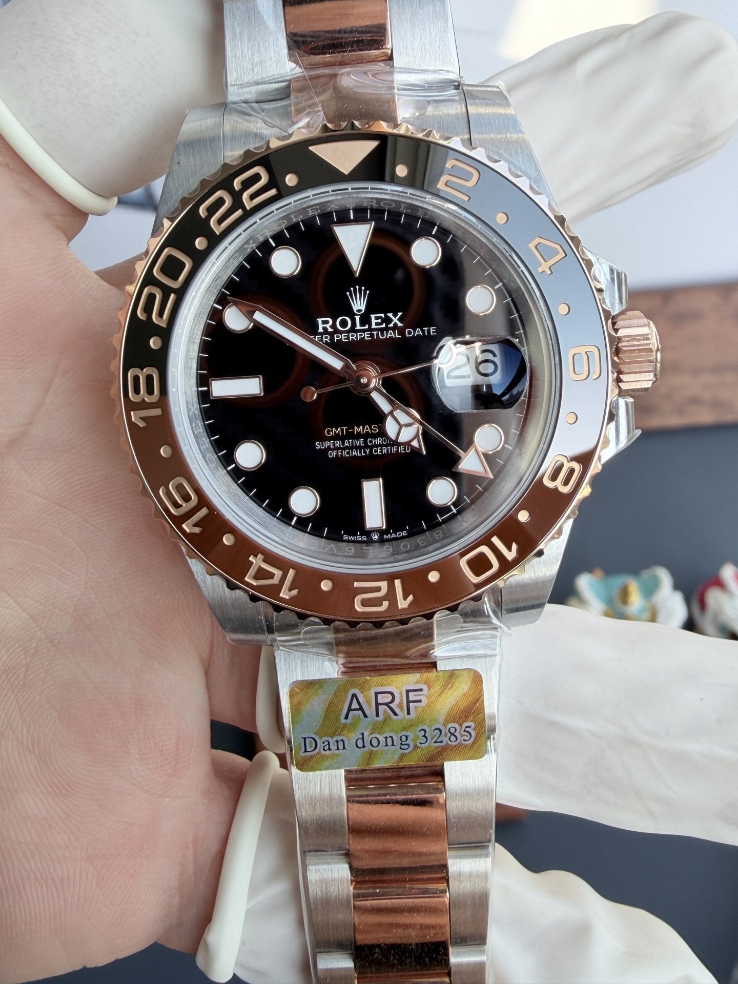 Rolex GMT-Master II 126711CHNR Two Tone Root Beer Black Dial Oyster Bracelet Super Clone ARF 40mm - 图片 5
