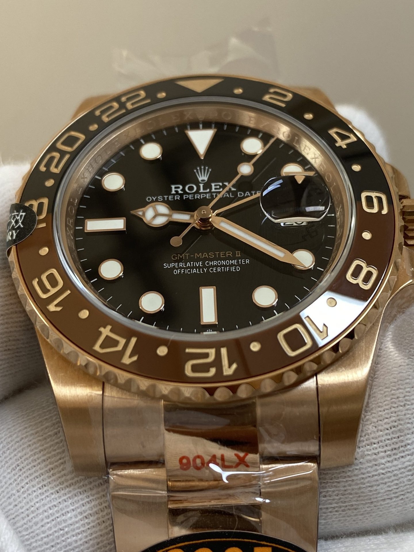 Rolex GMT-Master II 126715CHNR Root Beer Rose Gold Black Dial Top Quality Replica Gained Weight 183g QF 40mm - 图片 3