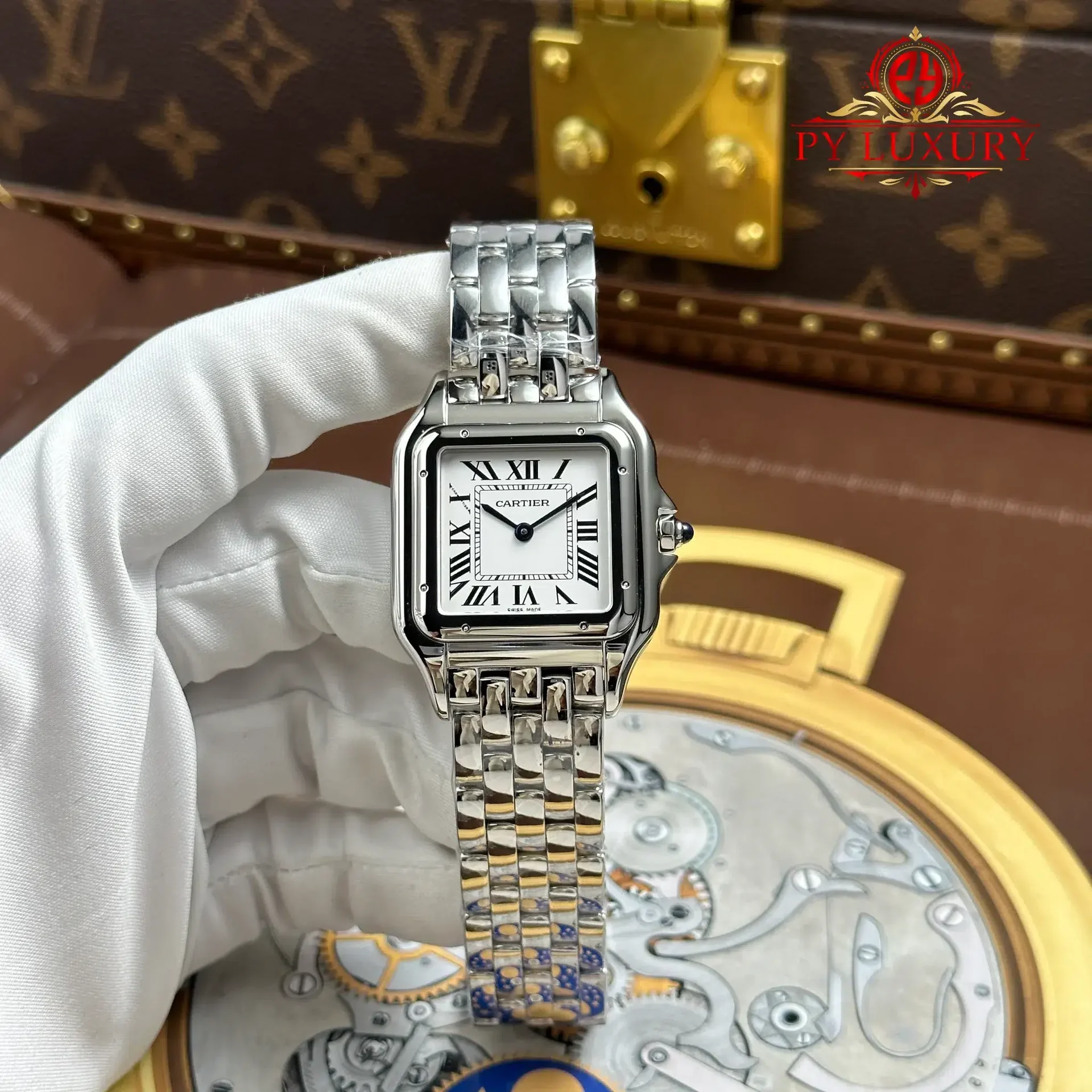 Cartier Panthère Large Model WSPN0016 Steel White Dial Best Replica 31mm x 42mm
