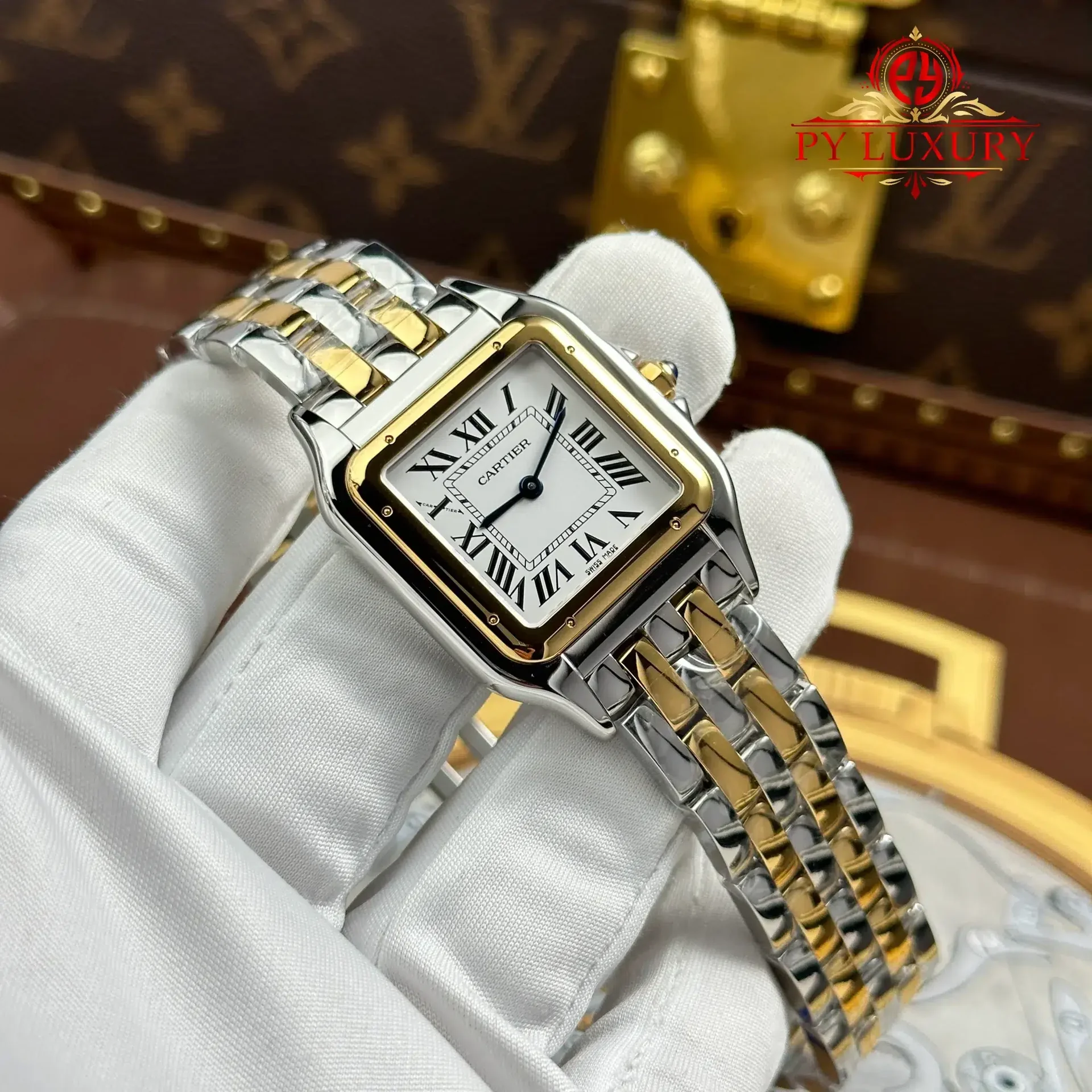 Cartier Panthere Large Model W2PN0016 Steel & Yellow Gold White Dial Best Replica 31mm x 42mm - 图片 2